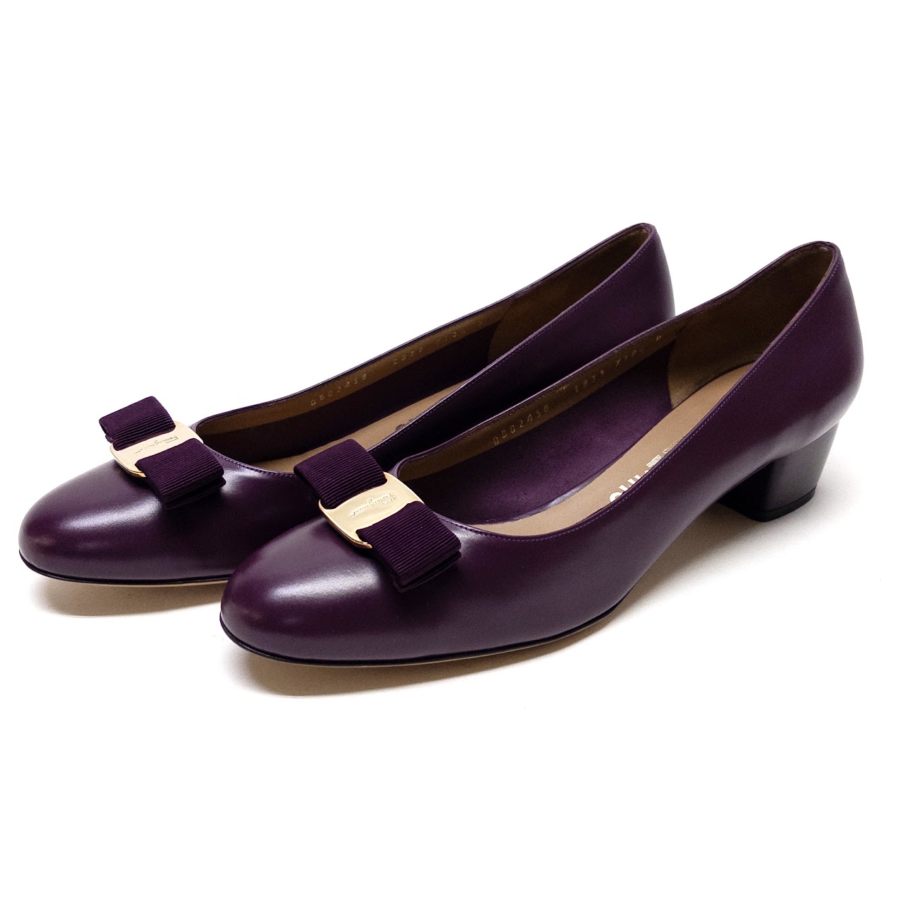 Salvatore Ferragamo New Vara Purple Low Pumps