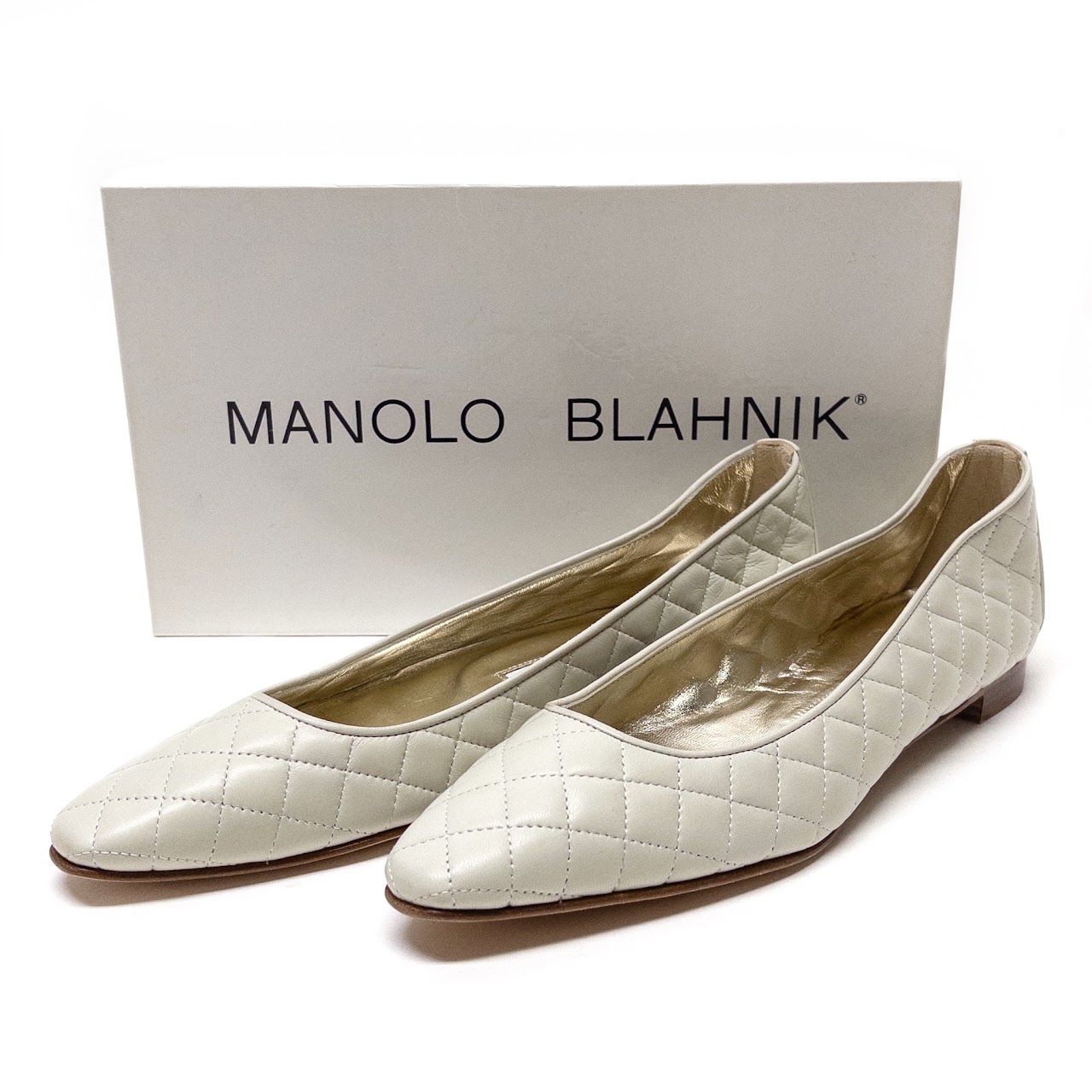 Manolo Blahnik New Giungla Quilted Ballet Flats