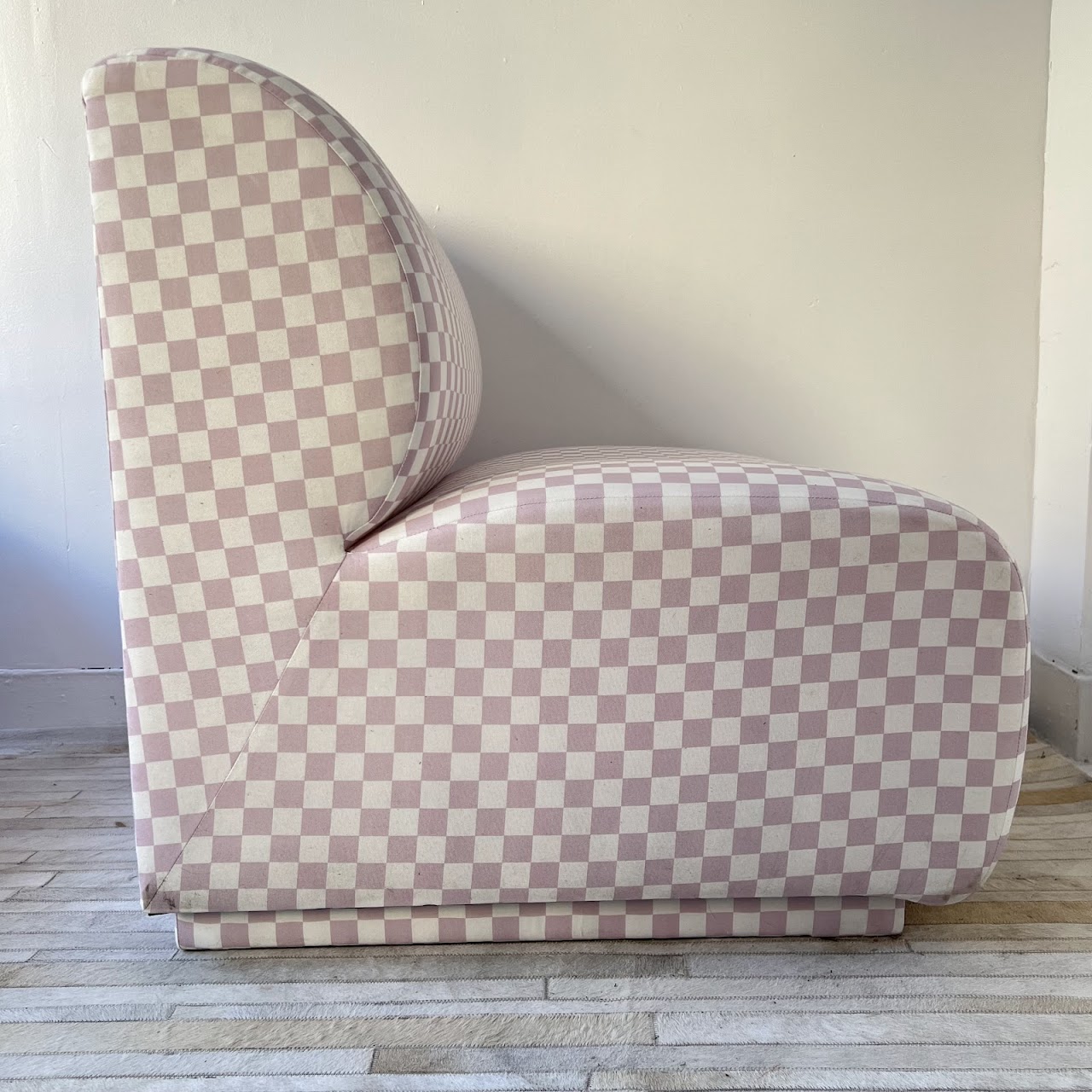 Skyline Furniture Dusty Mauve Checkerboard Slipper Chair Pair