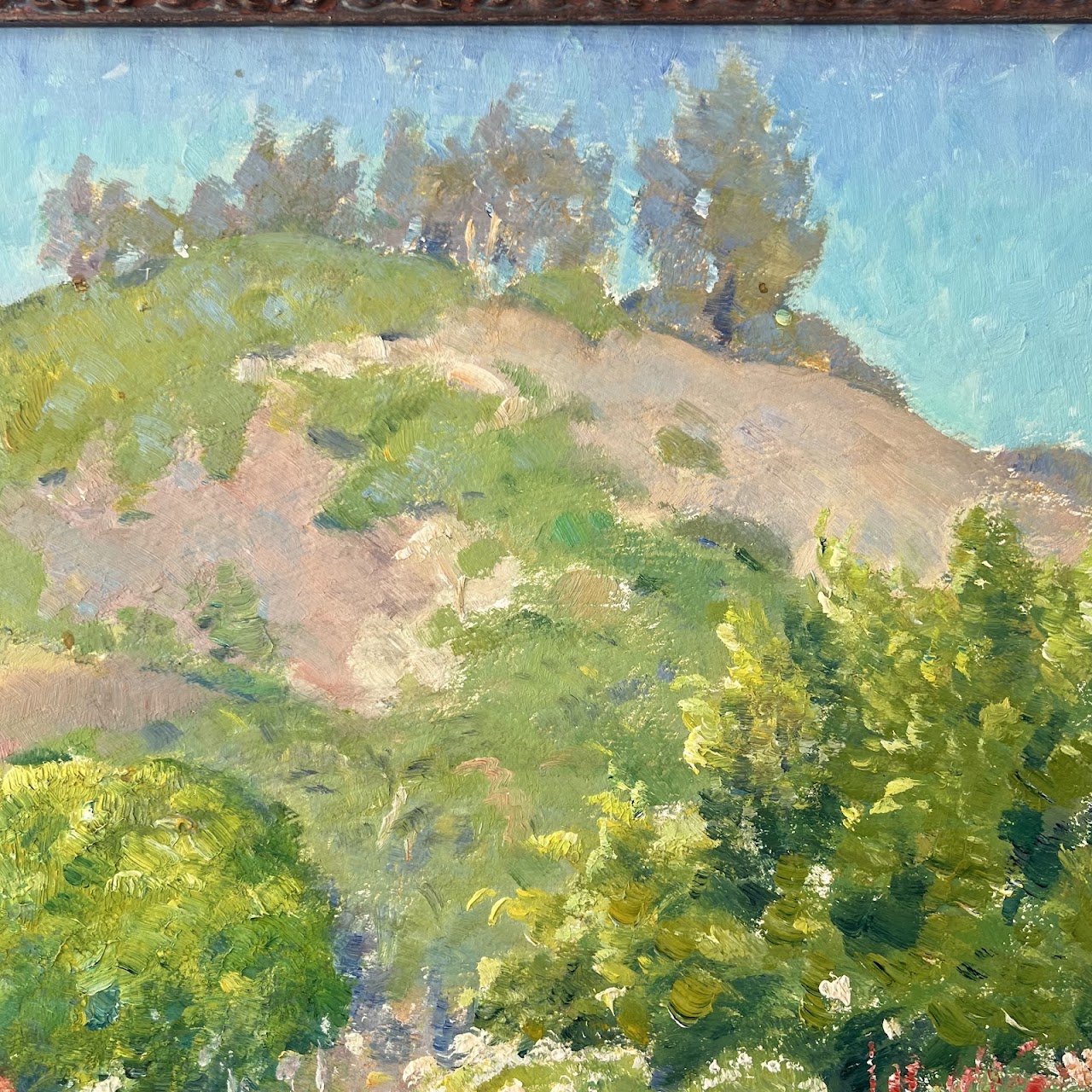 Abel George  Warshawsky 'My Garden, Monterey' Signed Oil Landscape Painting