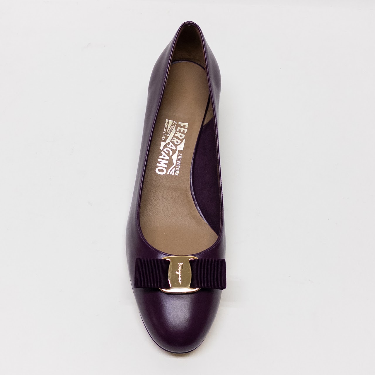 Salvatore Ferragamo New Vara Purple Low Pumps