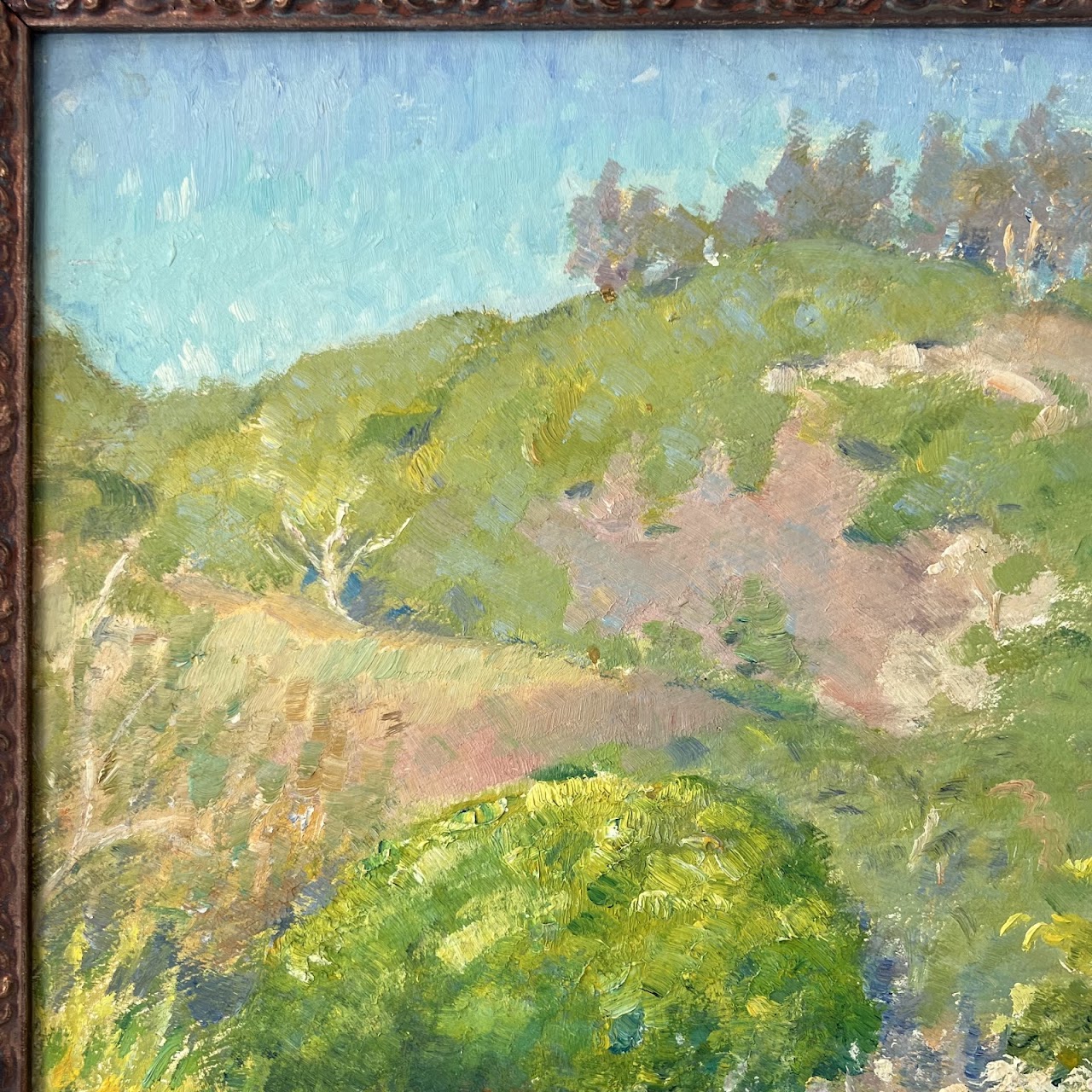 Abel George  Warshawsky 'My Garden, Monterey' Signed Oil Landscape Painting