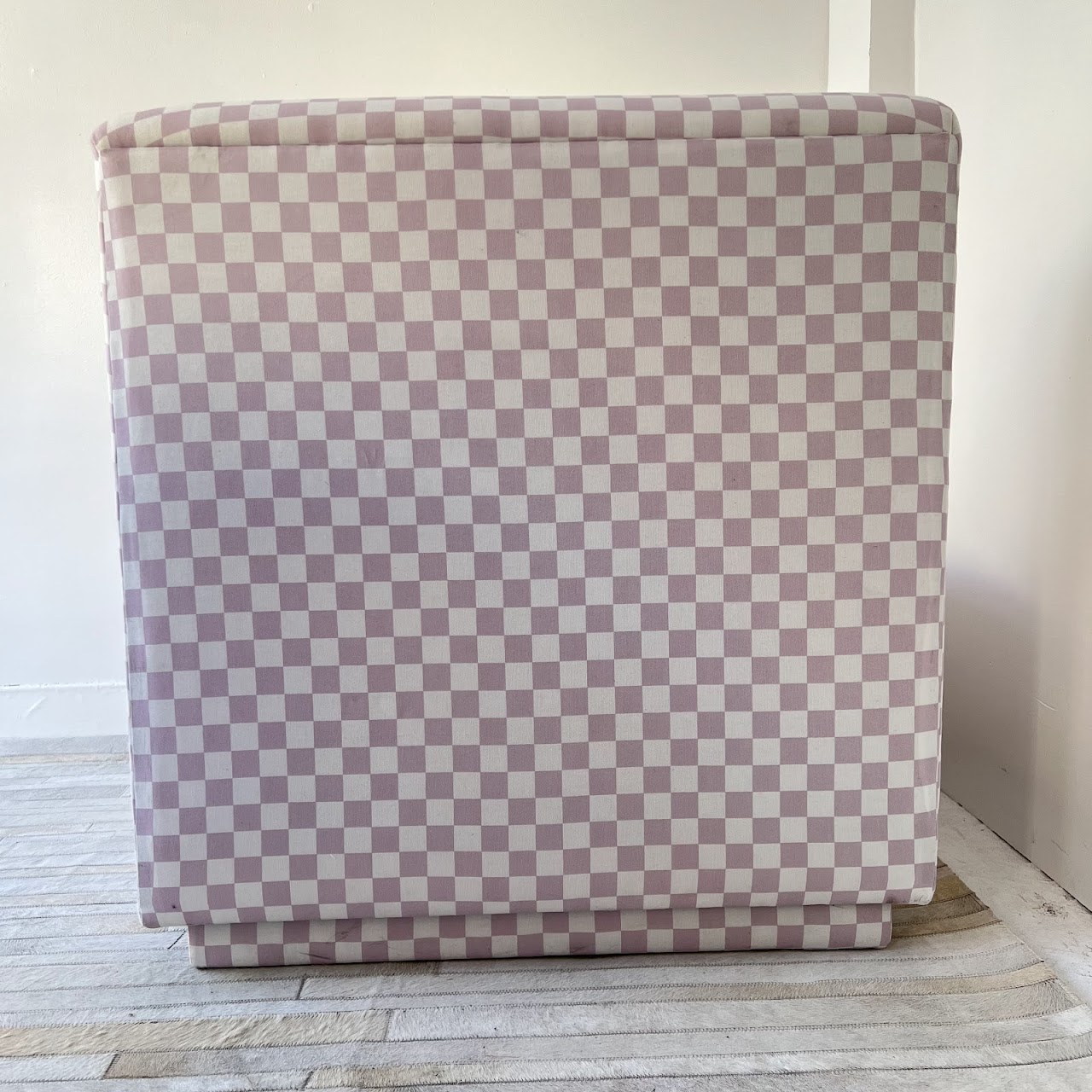 Skyline Furniture Dusty Mauve Checkerboard Slipper Chair Pair