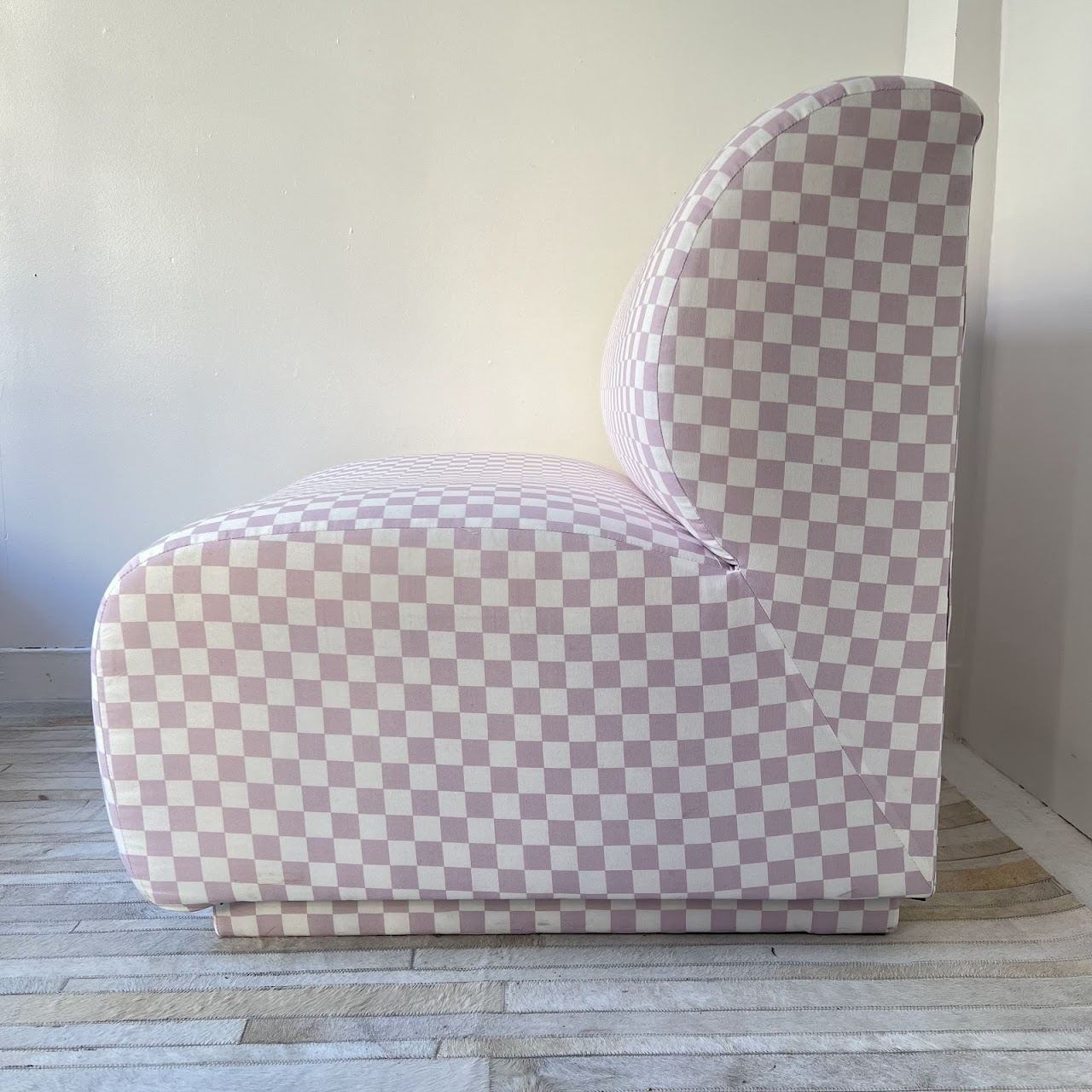 Skyline Furniture Dusty Mauve Checkerboard Slipper Chair Pair