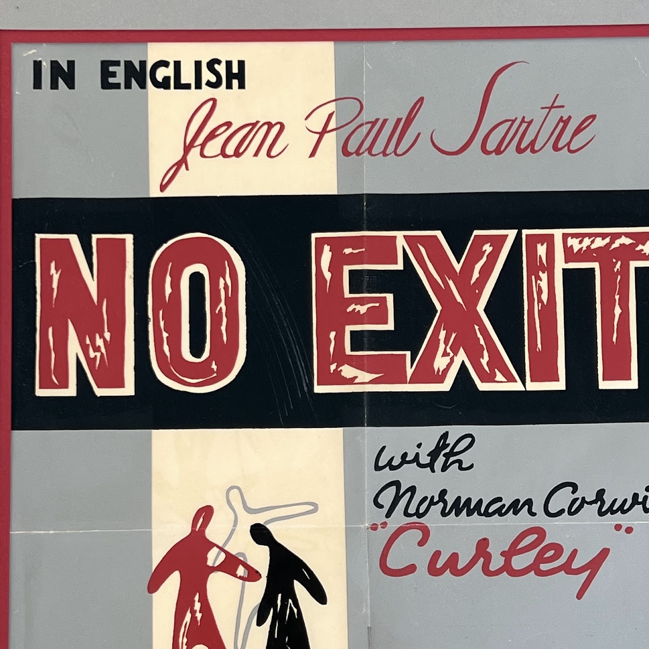 Jean Paul Sartre 'No Exit' Original French Silkscreen Theatre Poster