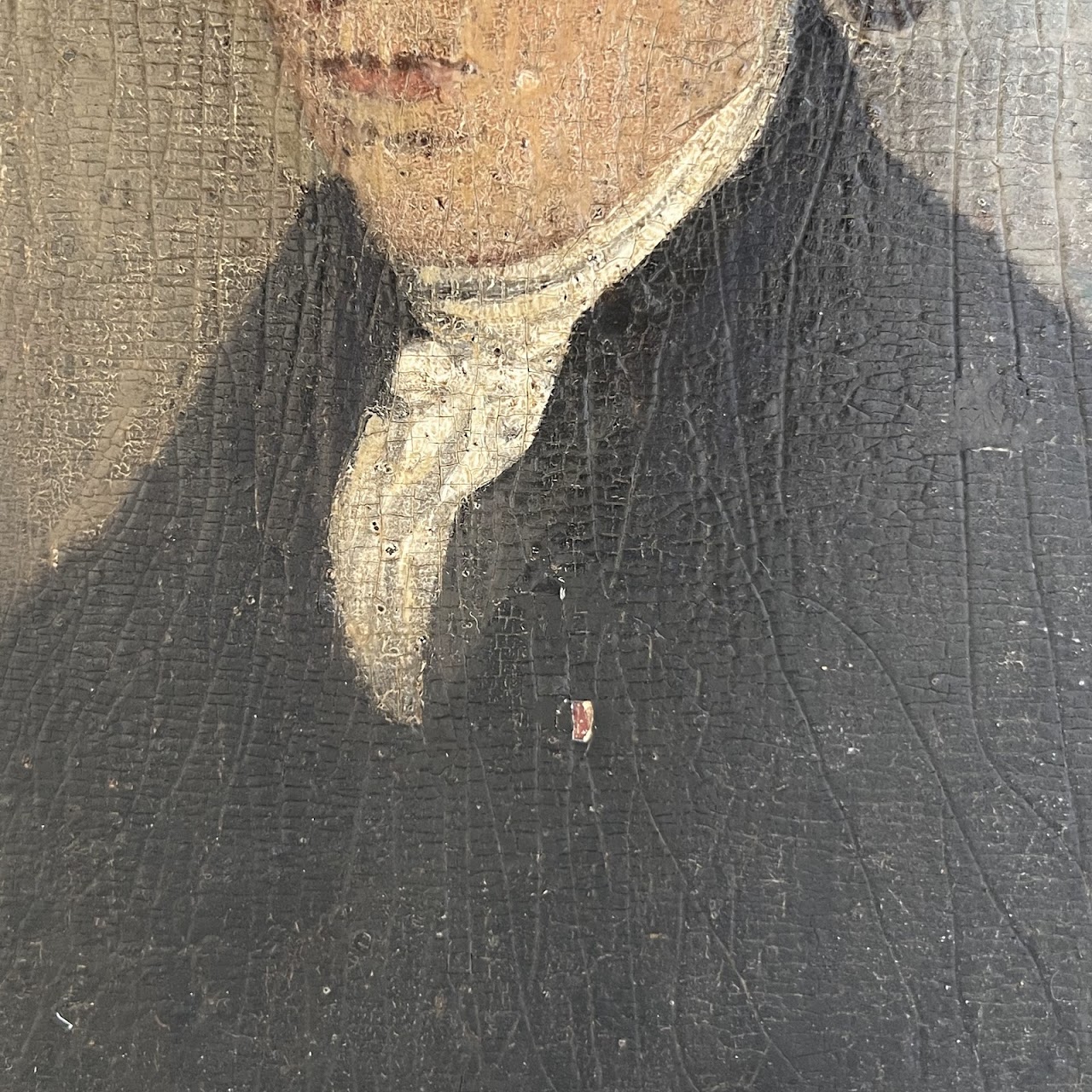 Antique Oil on Panel Portrait Painting