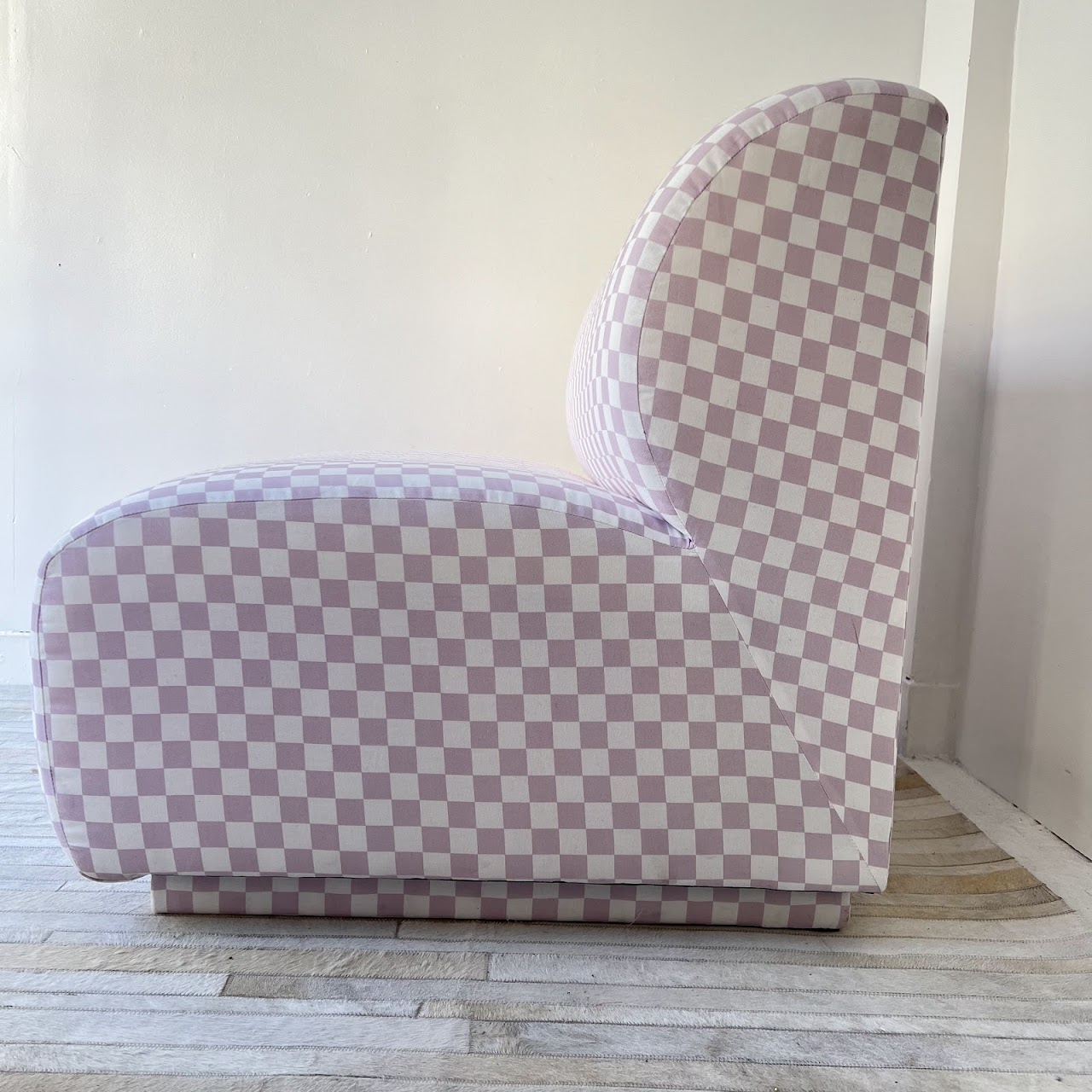 Skyline Furniture Dusty Mauve Checkerboard Slipper Chair Pair