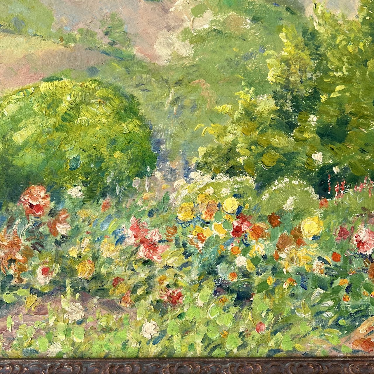 Abel George  Warshawsky 'My Garden, Monterey' Signed Oil Landscape Painting