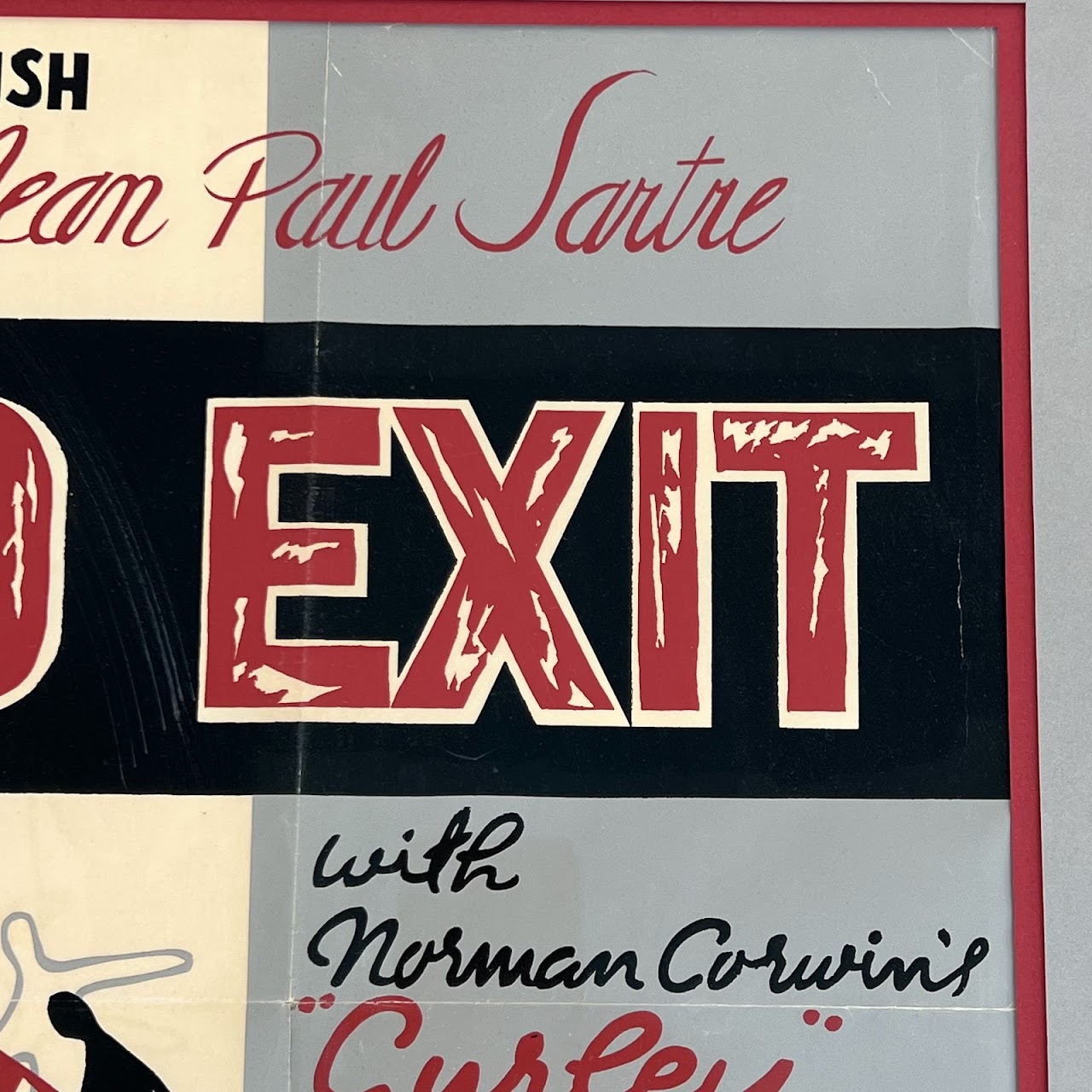 Jean Paul Sartre 'No Exit' Original French Silkscreen Theatre Poster