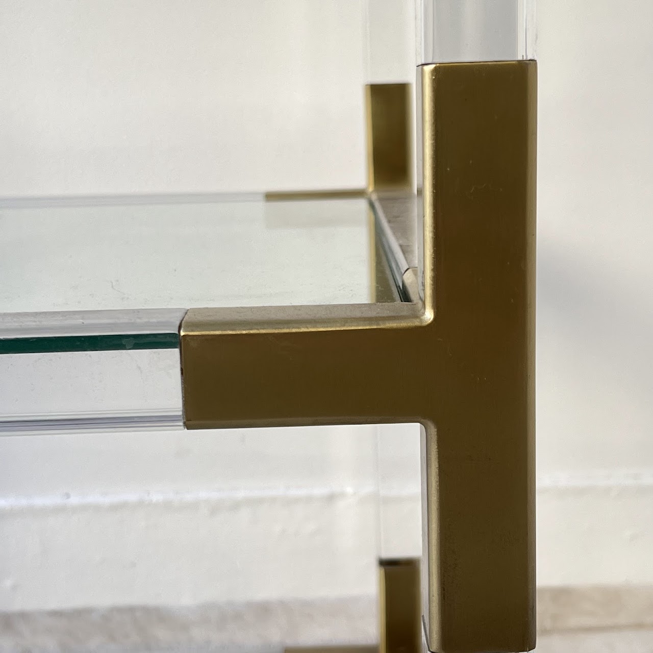 Jonathan Adler Jacques Acrylic and Brass Two-Tier Side Table #2