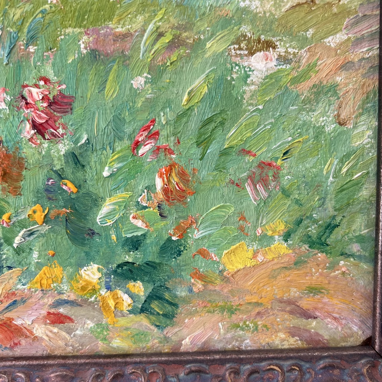 Abel George  Warshawsky 'My Garden, Monterey' Signed Oil Landscape Painting