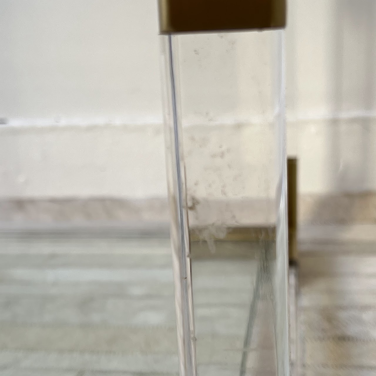 Jonathan Adler Jacques Acrylic and Brass Two-Tier Side Table #2