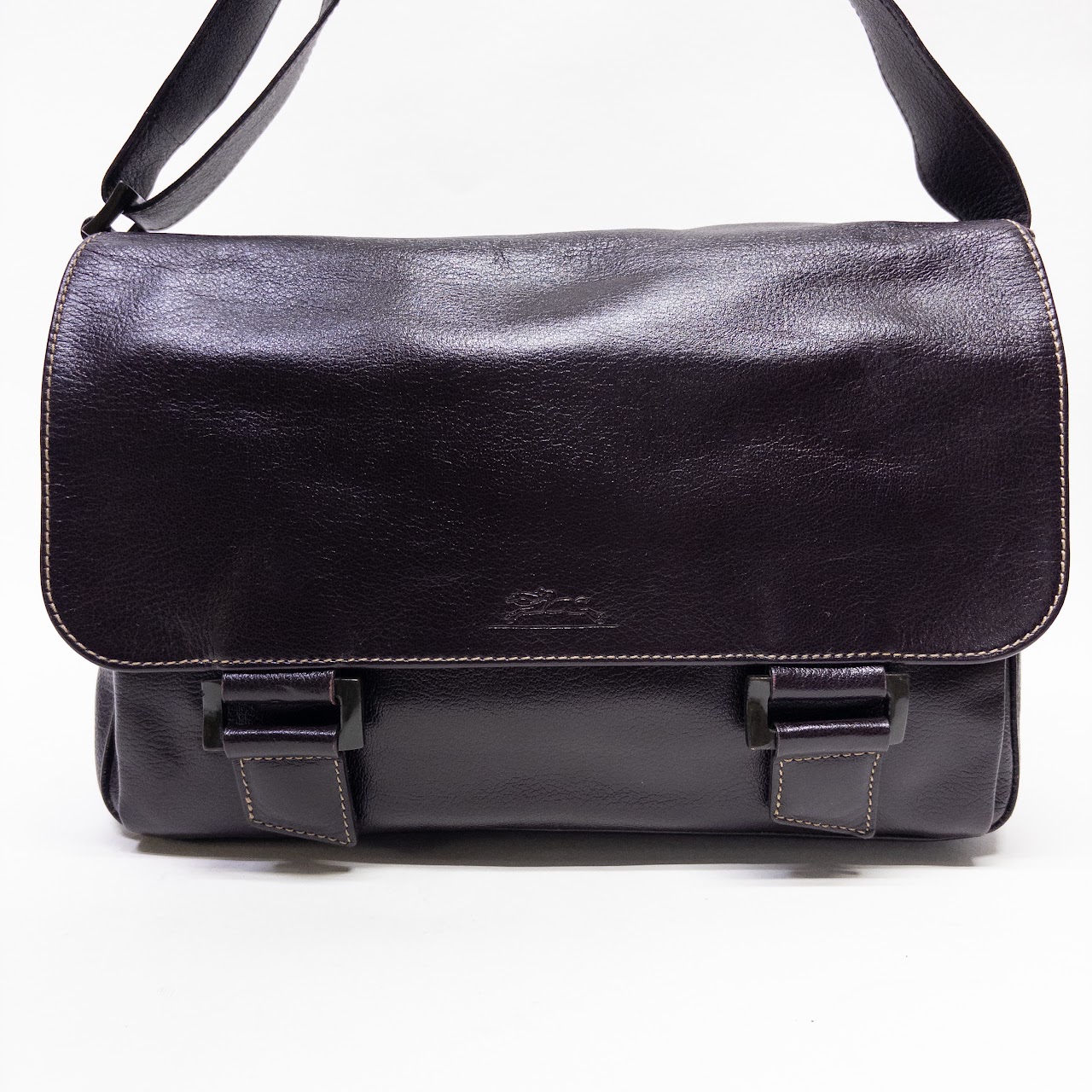 Longchamp Double Buckle Closure Messenger Style Bag