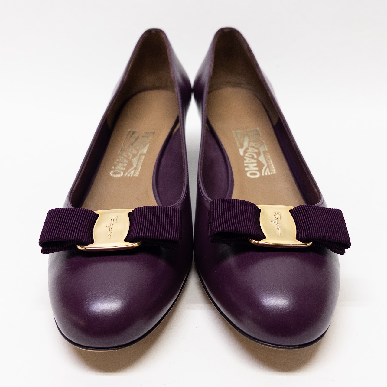 Salvatore Ferragamo New Vara Purple Low Pumps