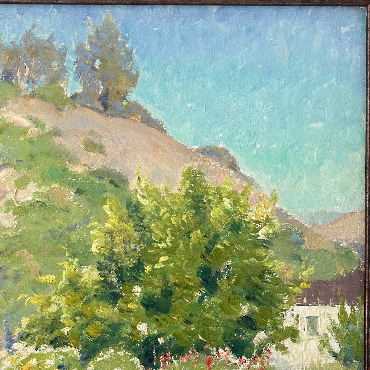 Abel George  Warshawsky 'My Garden, Monterey' Signed Oil Landscape Painting