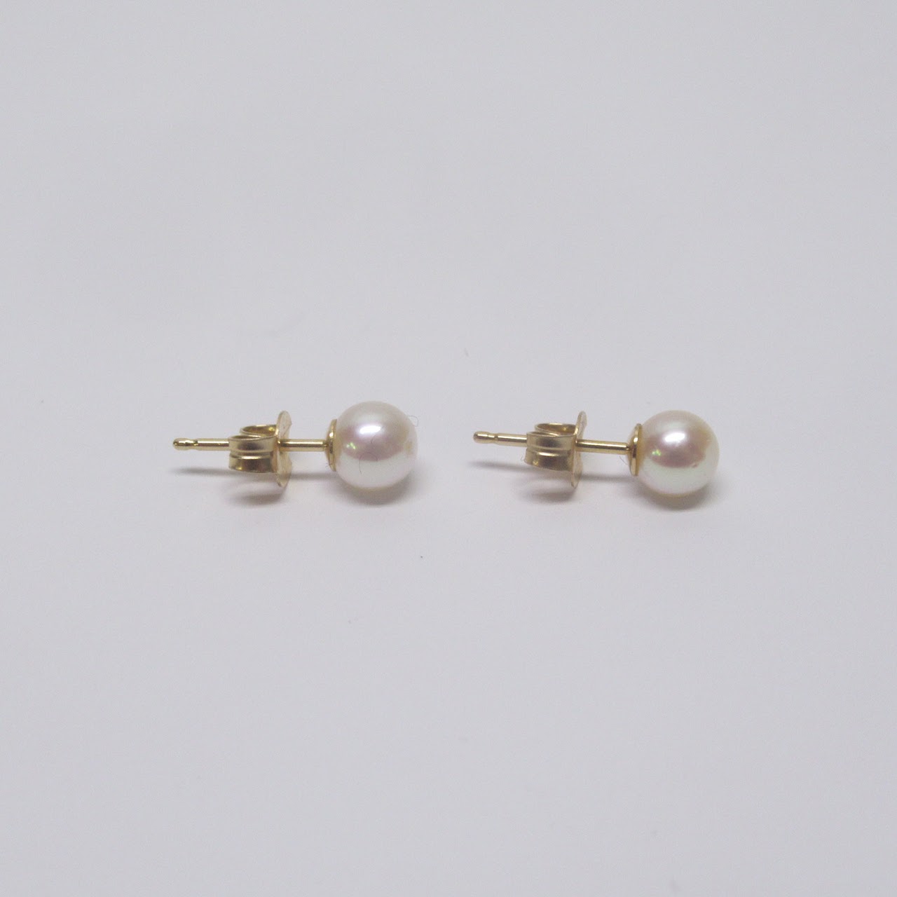 14K Gold & Pearl Post Earring Pair Duo