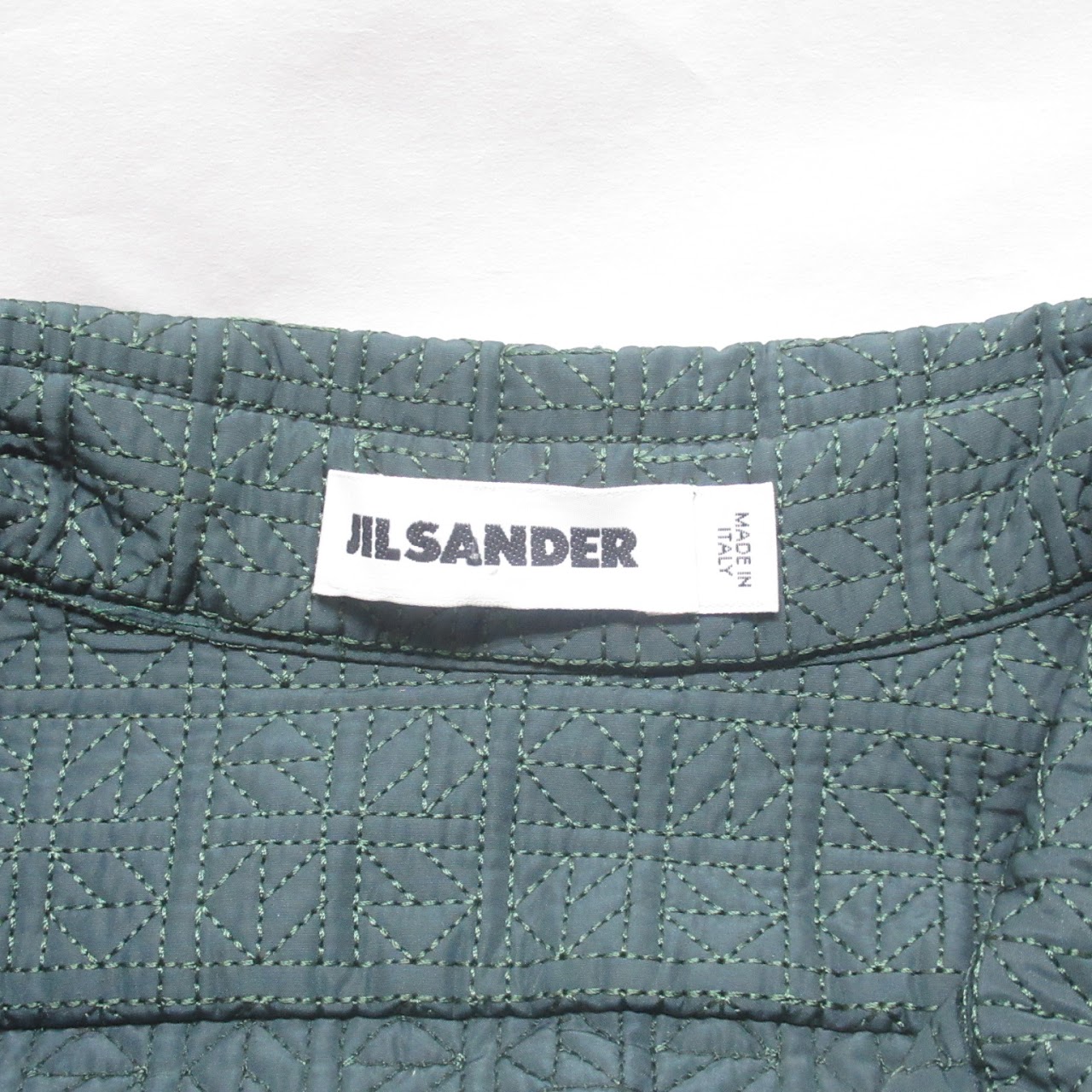 JIl Sander Geometric Embroidered Green Jacket