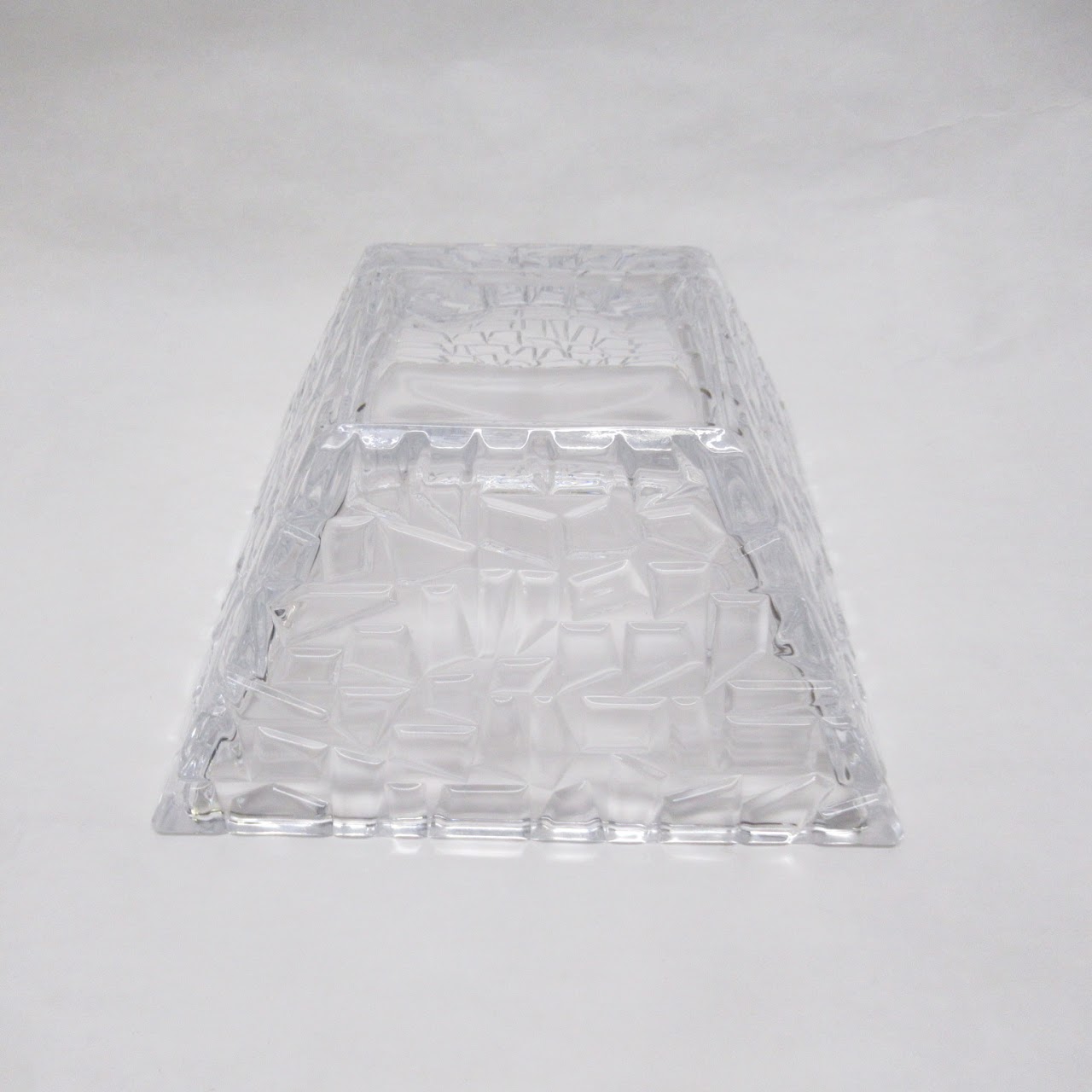 Tiffany & Co. Crystal Rock Cut Square Bowl