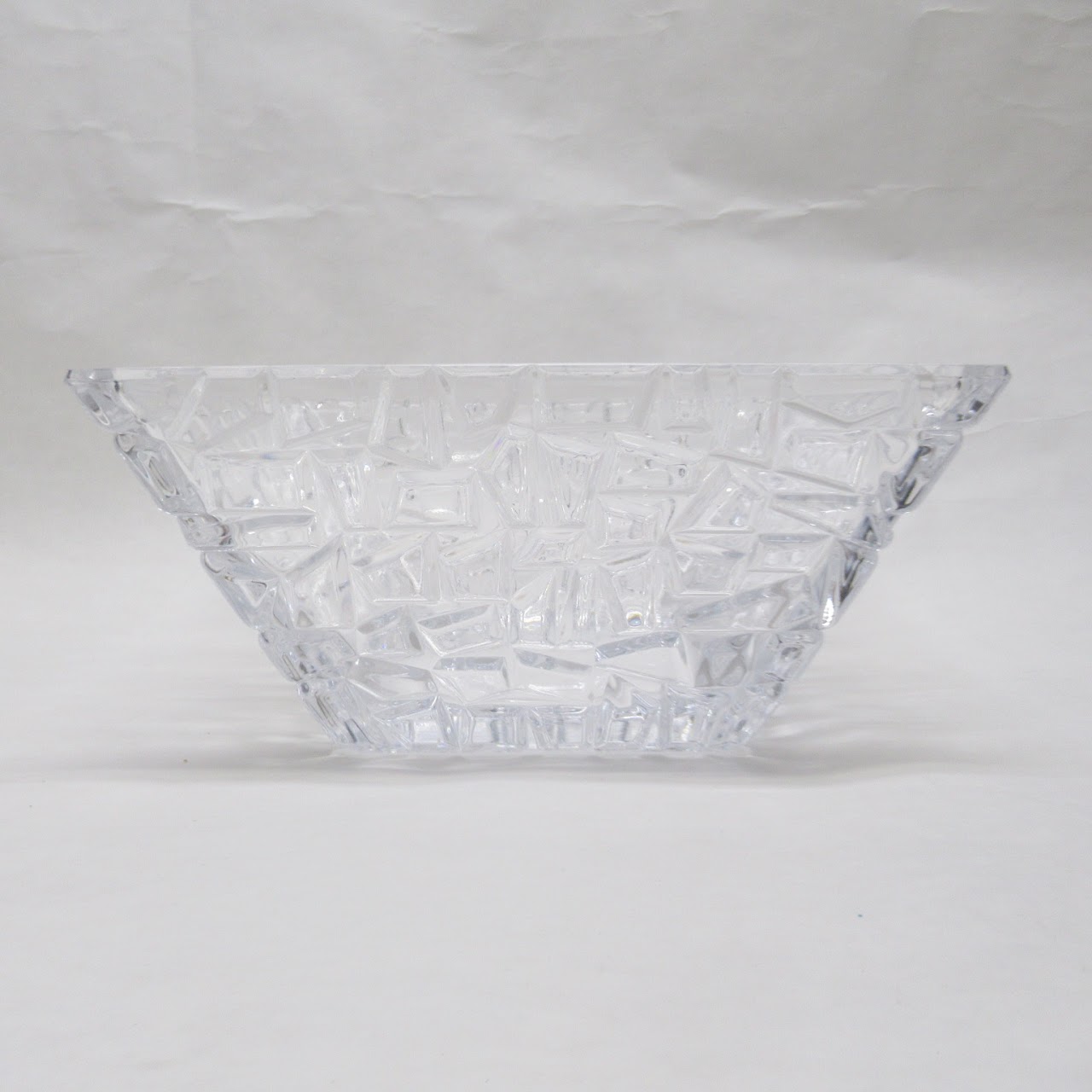 Tiffany & Co. Crystal Rock Cut Square Bowl