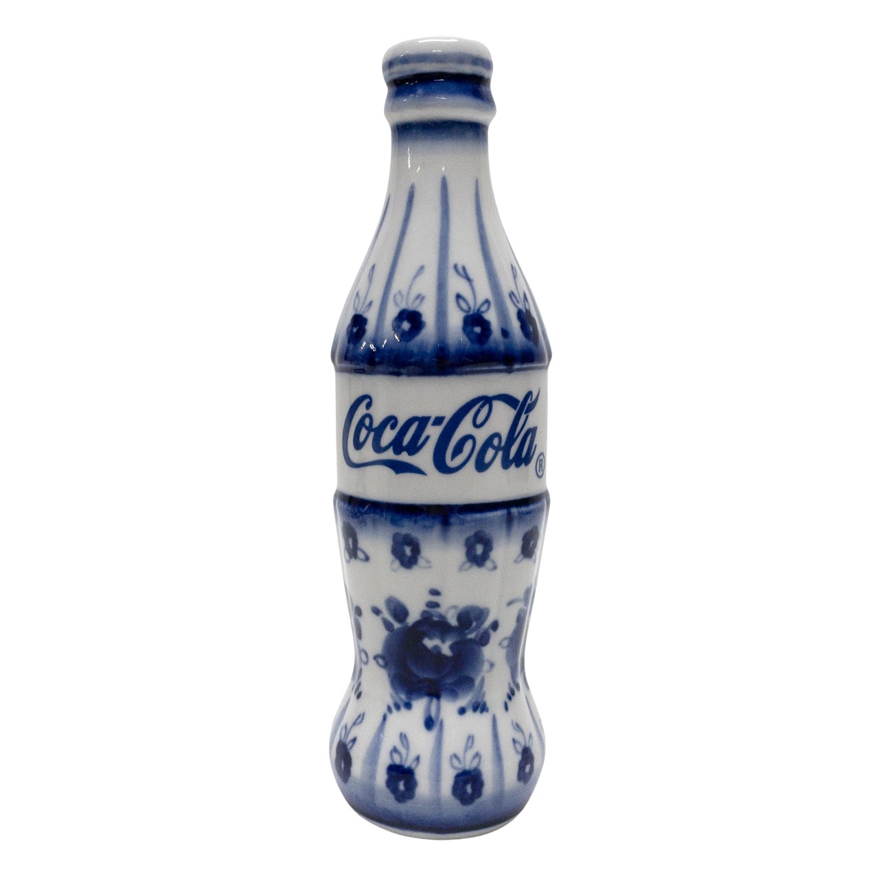 Gzhel Russian Ceramic Coca-Cola Bottle