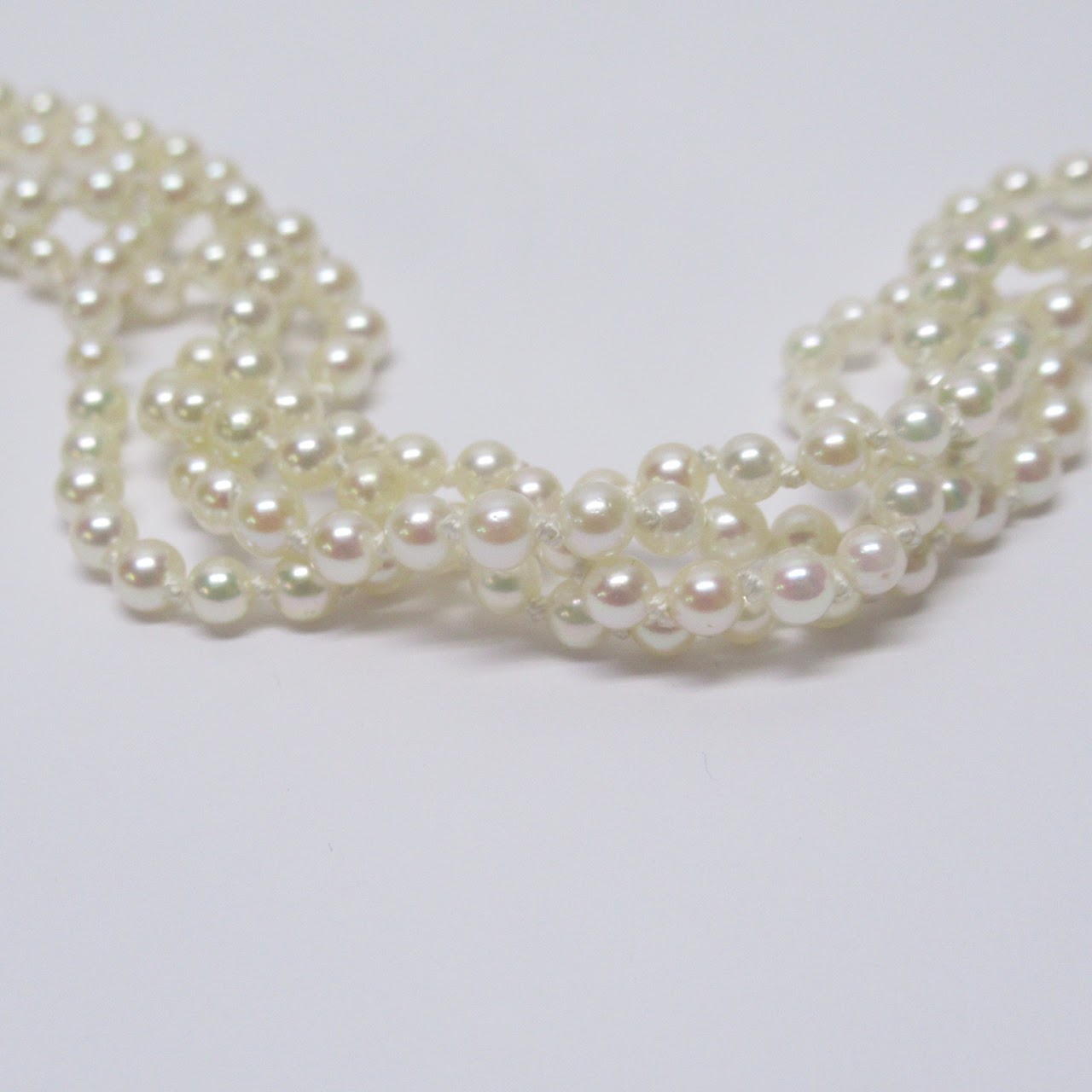 Pearl & 14K Gold Four Strand Necklace