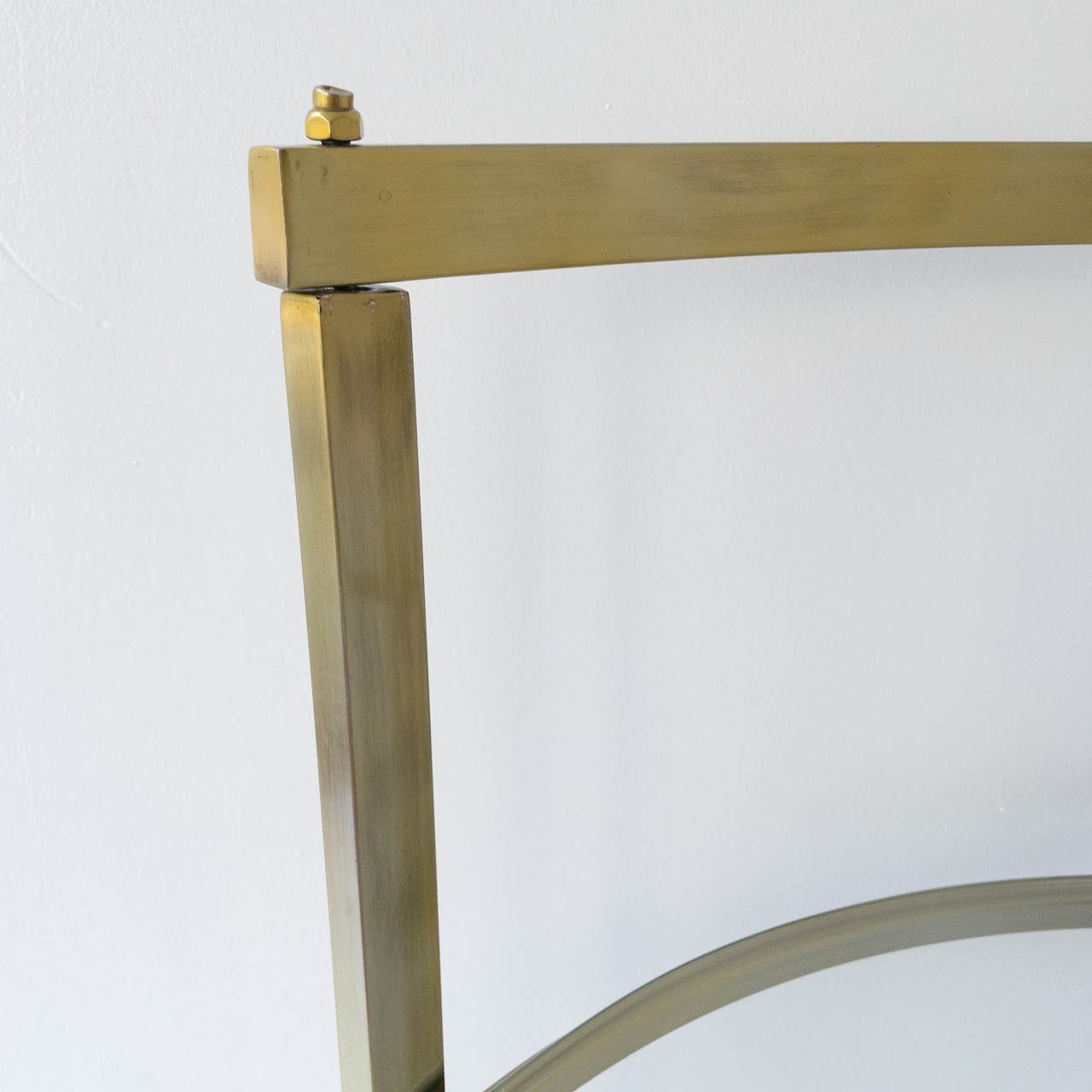 Brass Two Tier Round Bar Cart