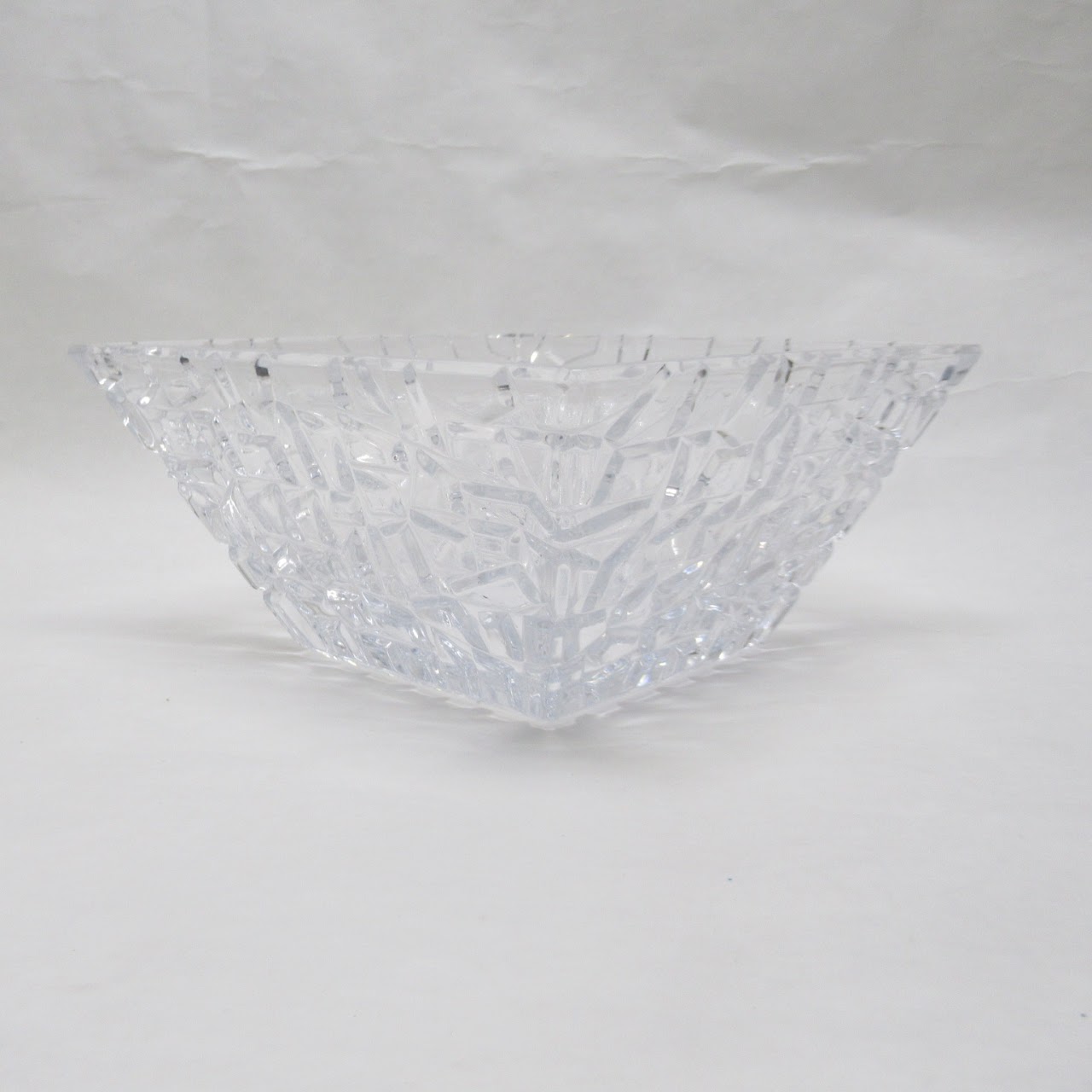 Tiffany & Co. Crystal Rock Cut Square Bowl