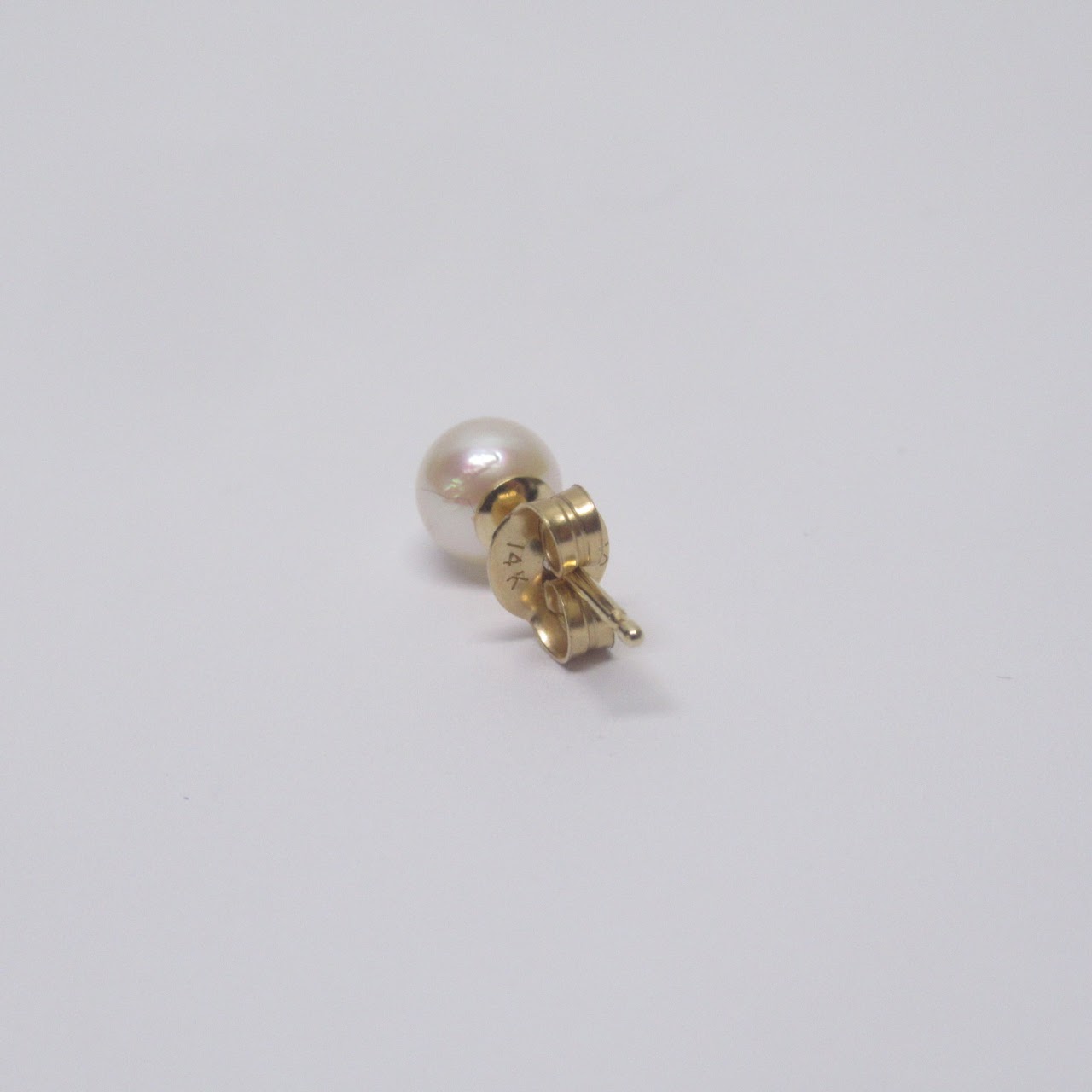 14K Gold & Pearl Post Earring Pair Duo