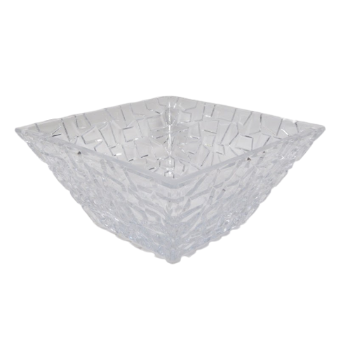 Tiffany & Co. Crystal Rock Cut Square Bowl