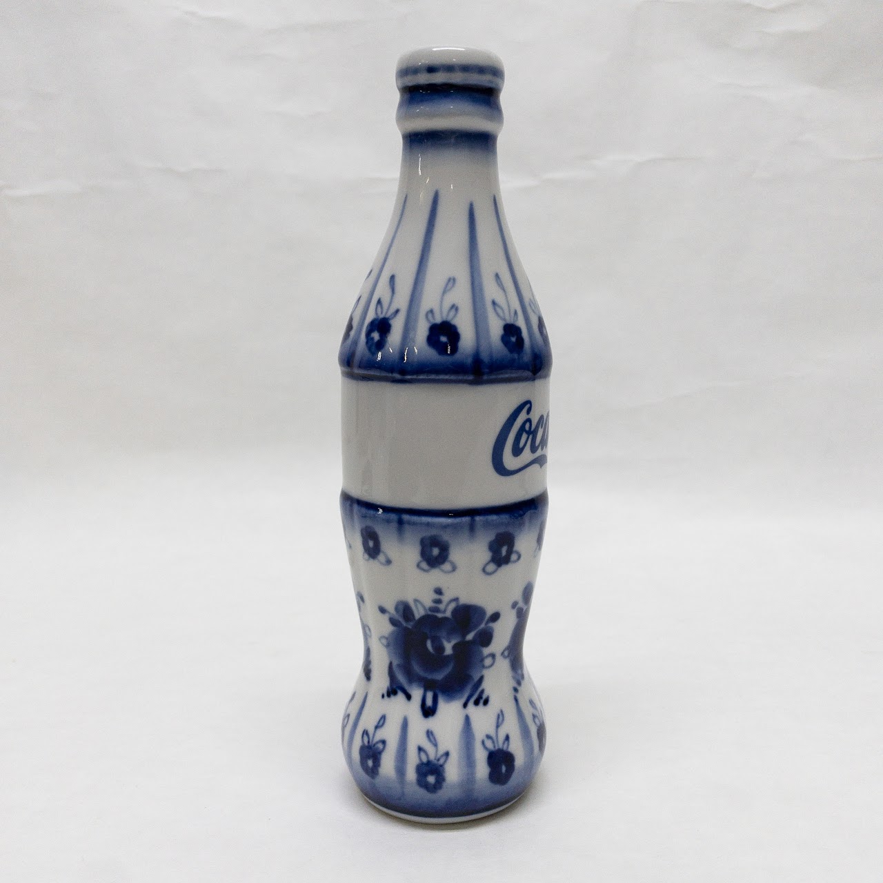 Gzhel Russian Ceramic Coca-Cola Bottle