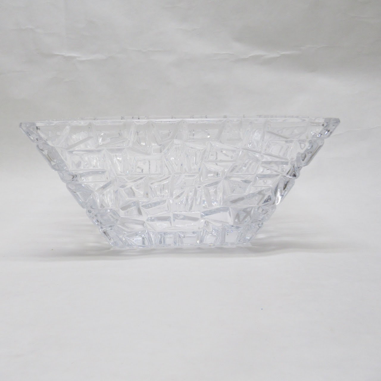 Tiffany & Co. Crystal Rock Cut Square Bowl