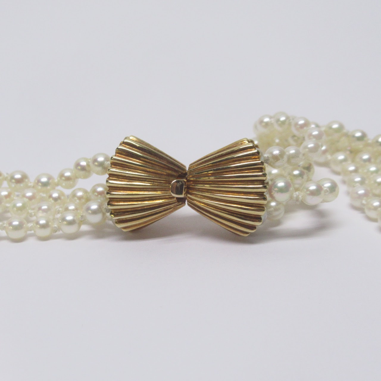 Pearl & 14K Gold Four Strand Necklace