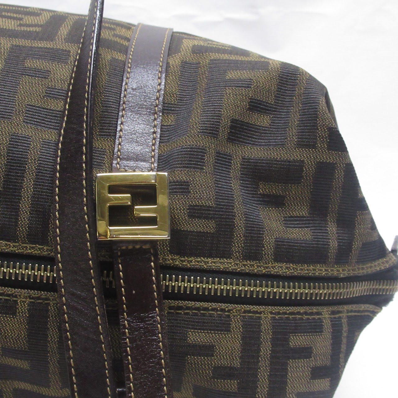 Fendi Zucca   Zippered Tote