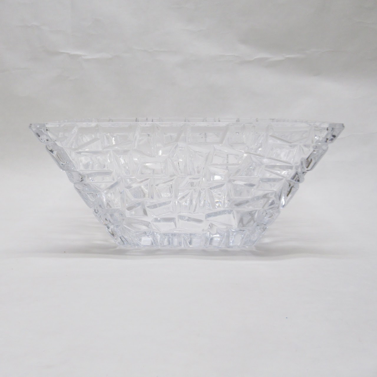 Tiffany & Co. Crystal Rock Cut Square Bowl