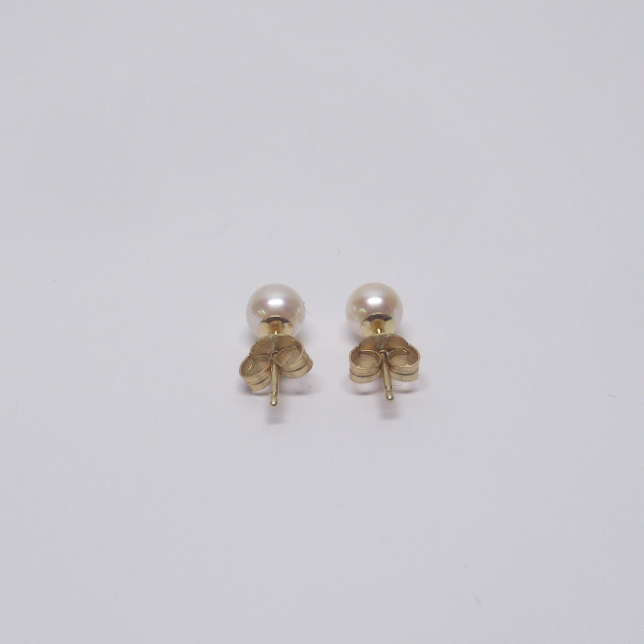 14K Gold & Pearl Post Earring Pair Duo