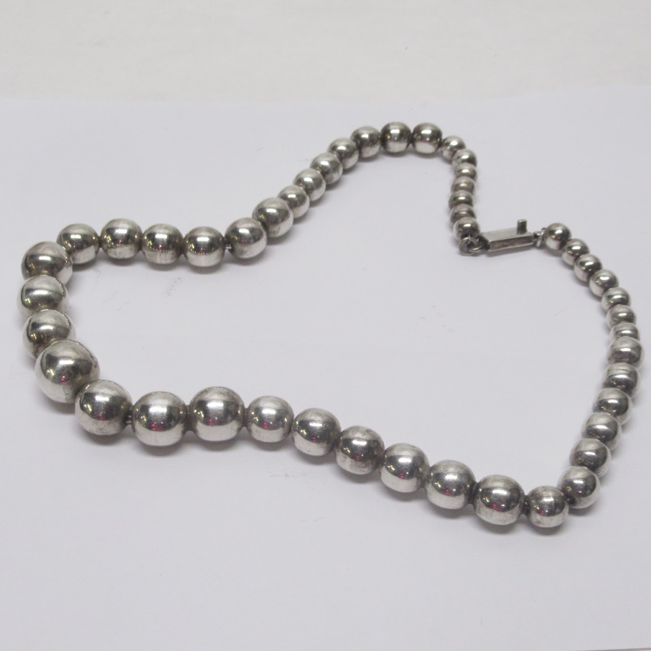 Sterling Silver Graduated Ball Necklace