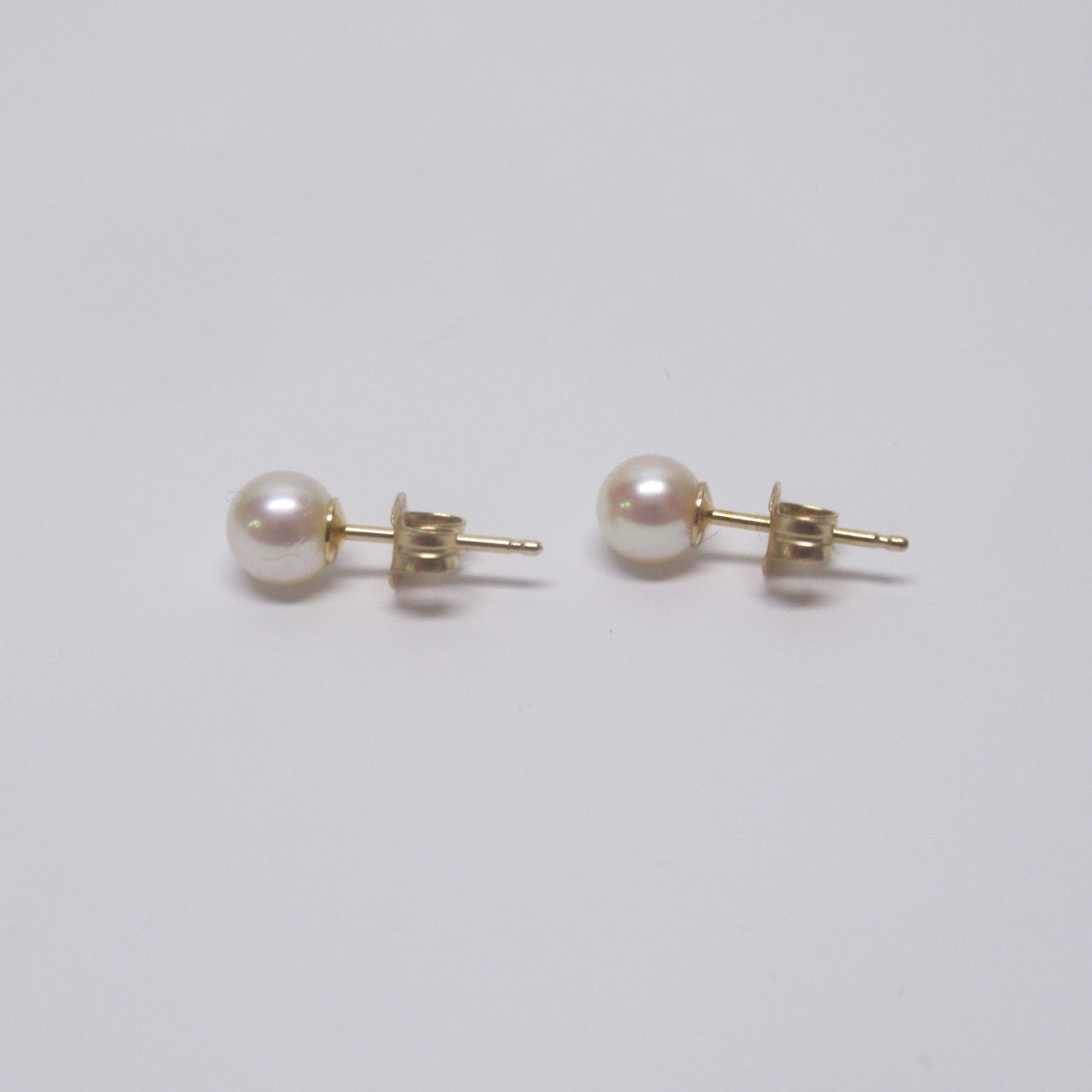 14K Gold & Pearl Post Earring Pair Duo