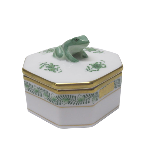 Herend Porcelain Frog Lidded Box