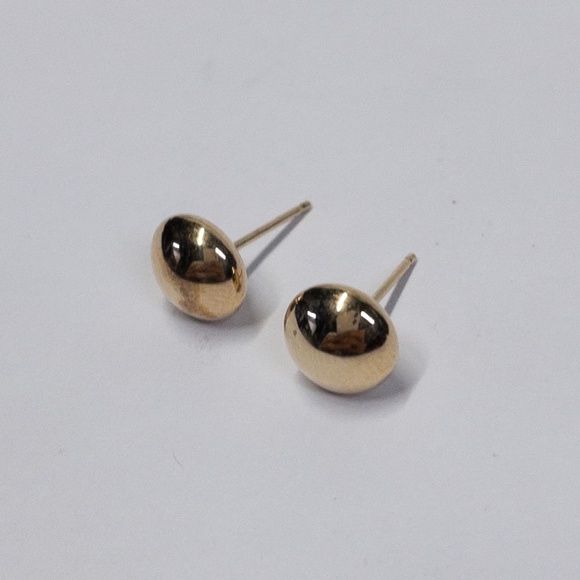 14K Gold Button Earrings