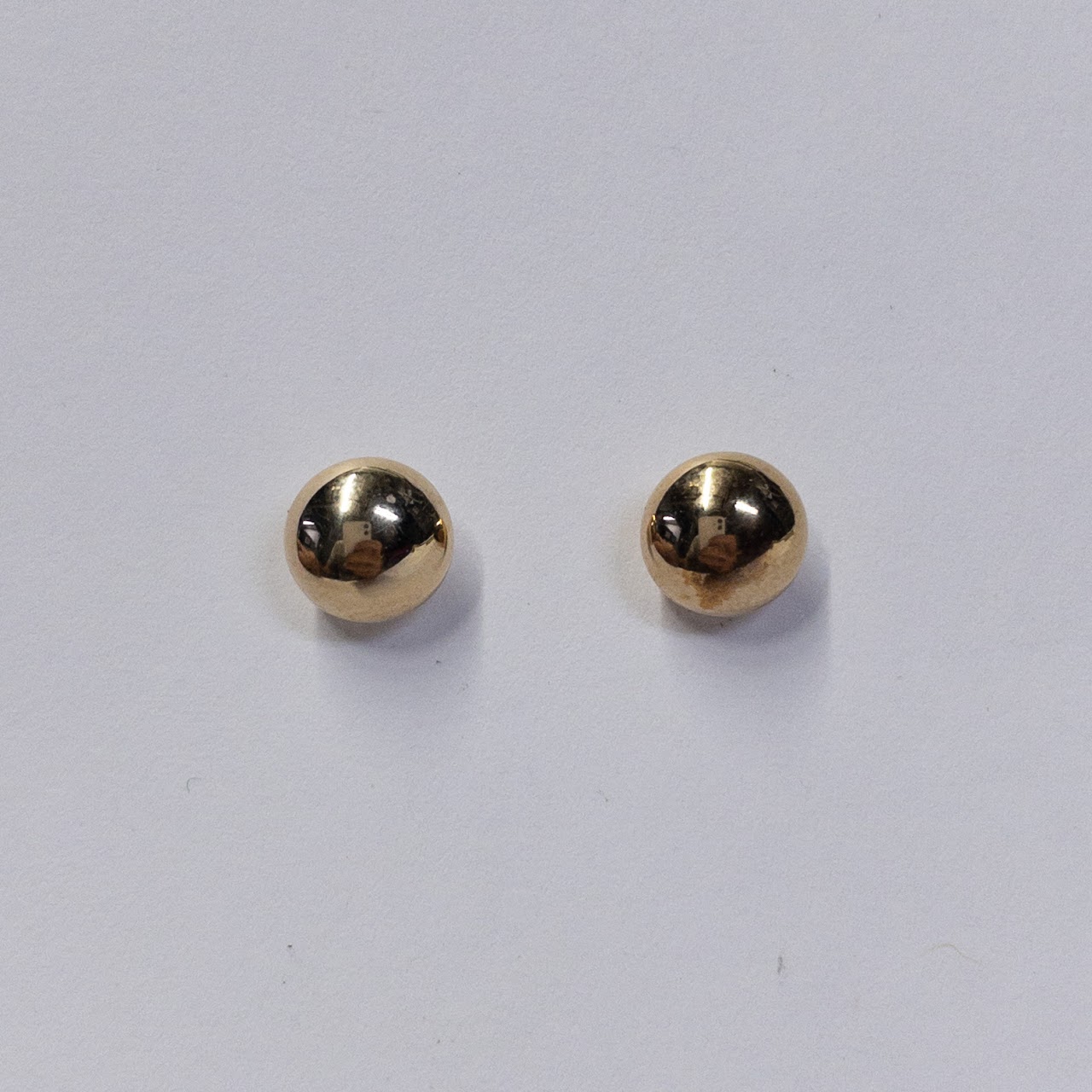 14K Gold Button Earrings