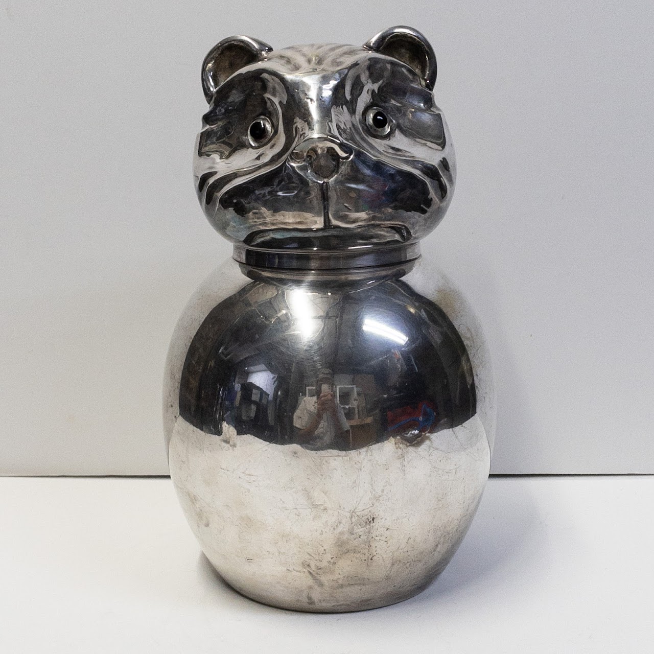 Bonwit Teller Vintage Silver-Plated Cat Jar