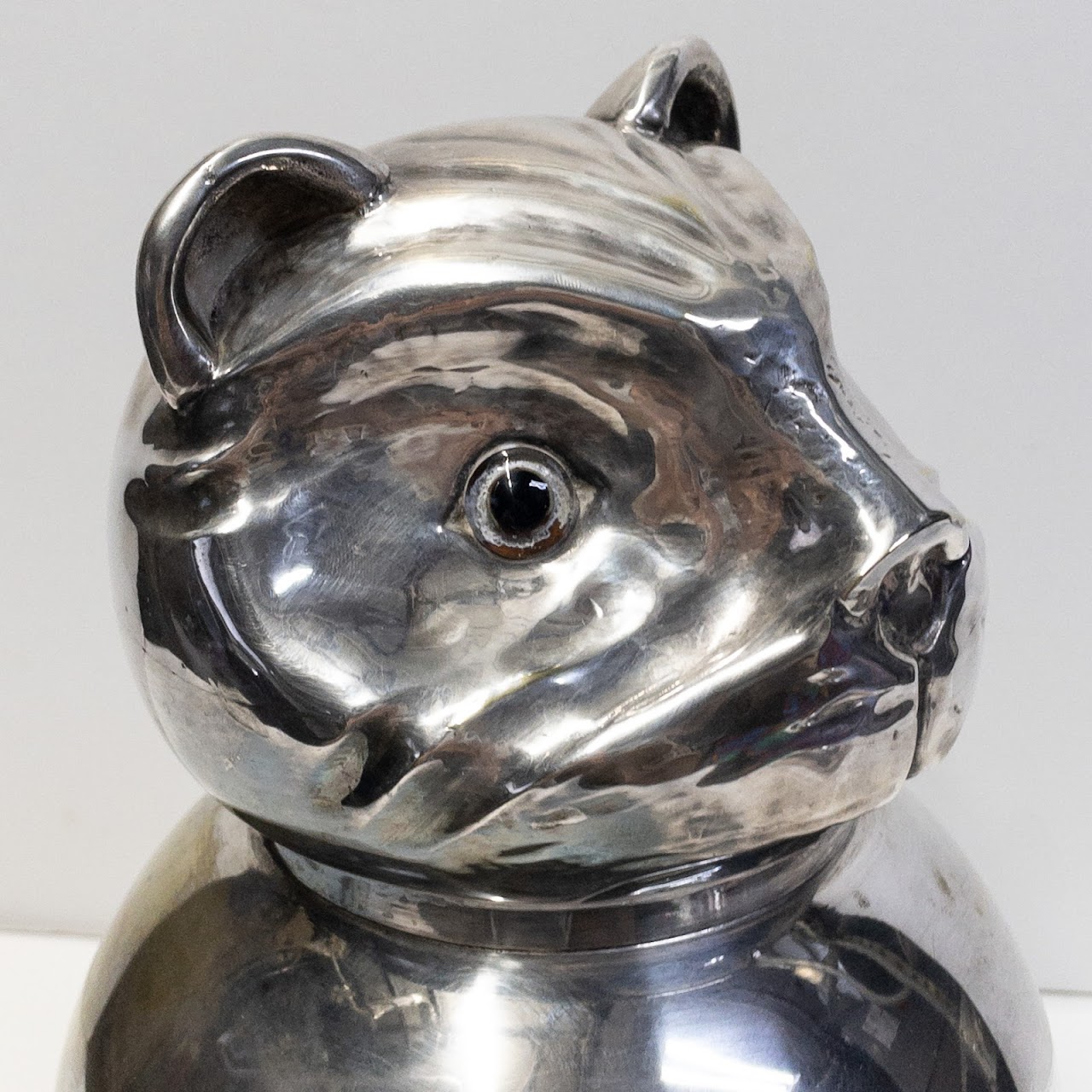 Bonwit Teller Vintage Silver-Plated Cat Jar