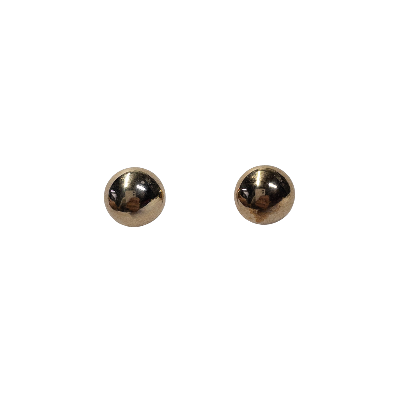 14K Gold Button Earrings