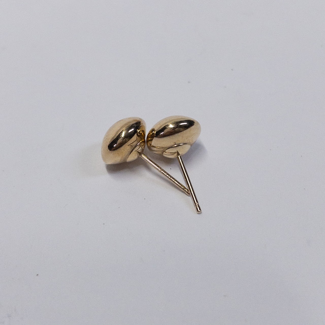 14K Gold Button Earrings