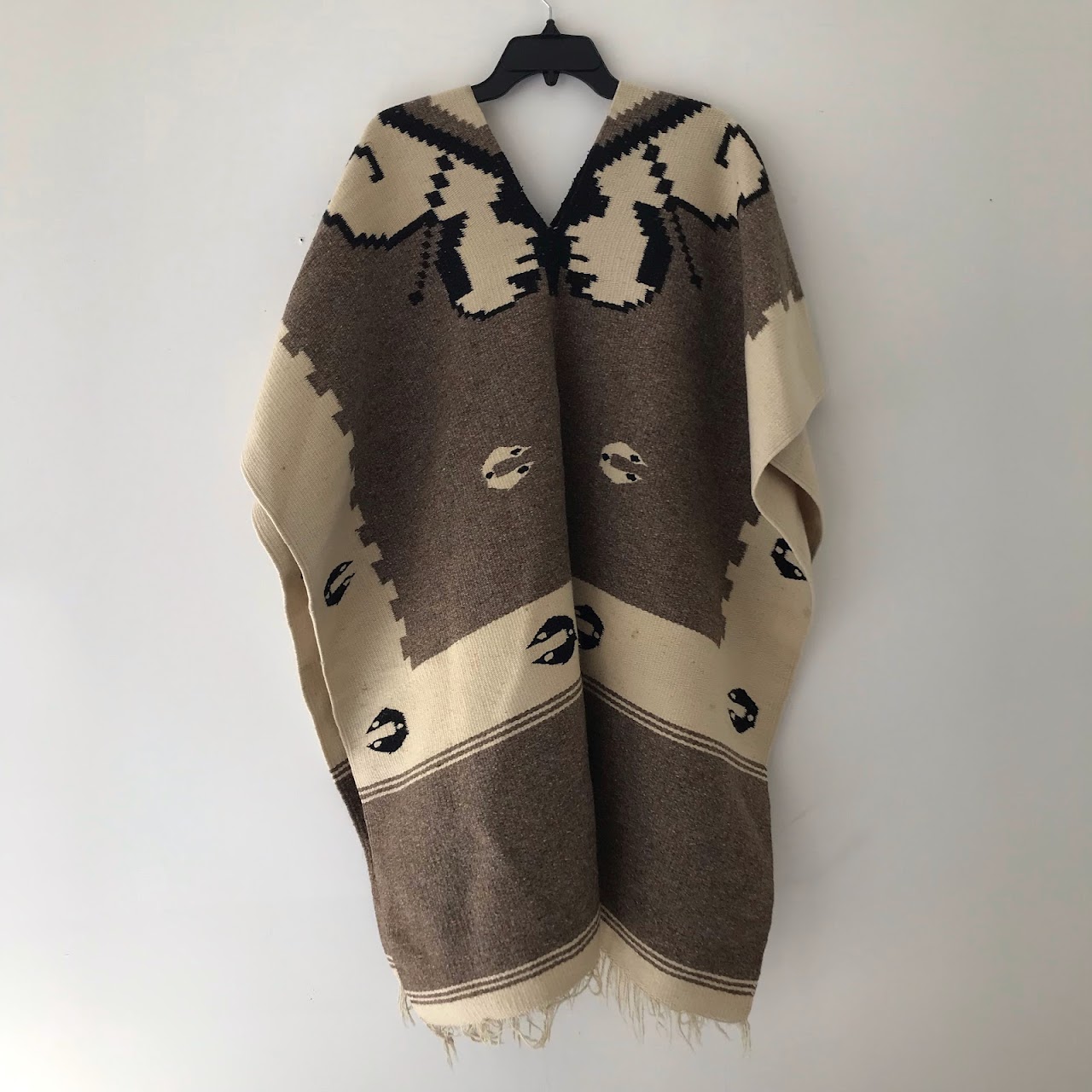 Hand-Woven Wool Poncho