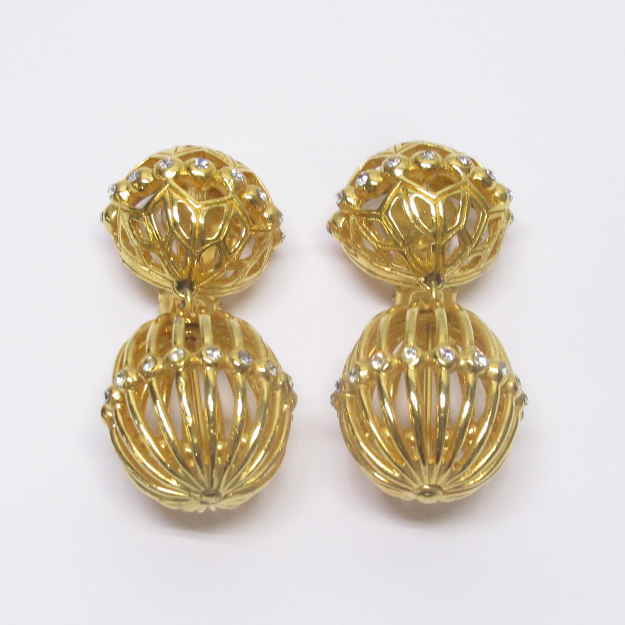 Christian Dior Caged Clip Earrings