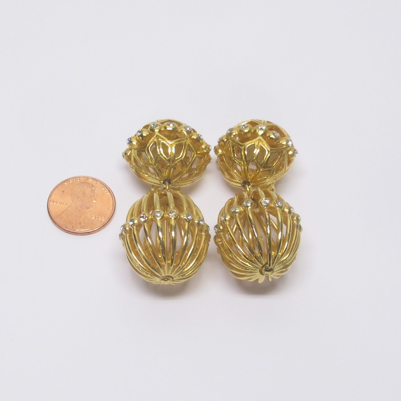 Christian Dior Caged Clip Earrings