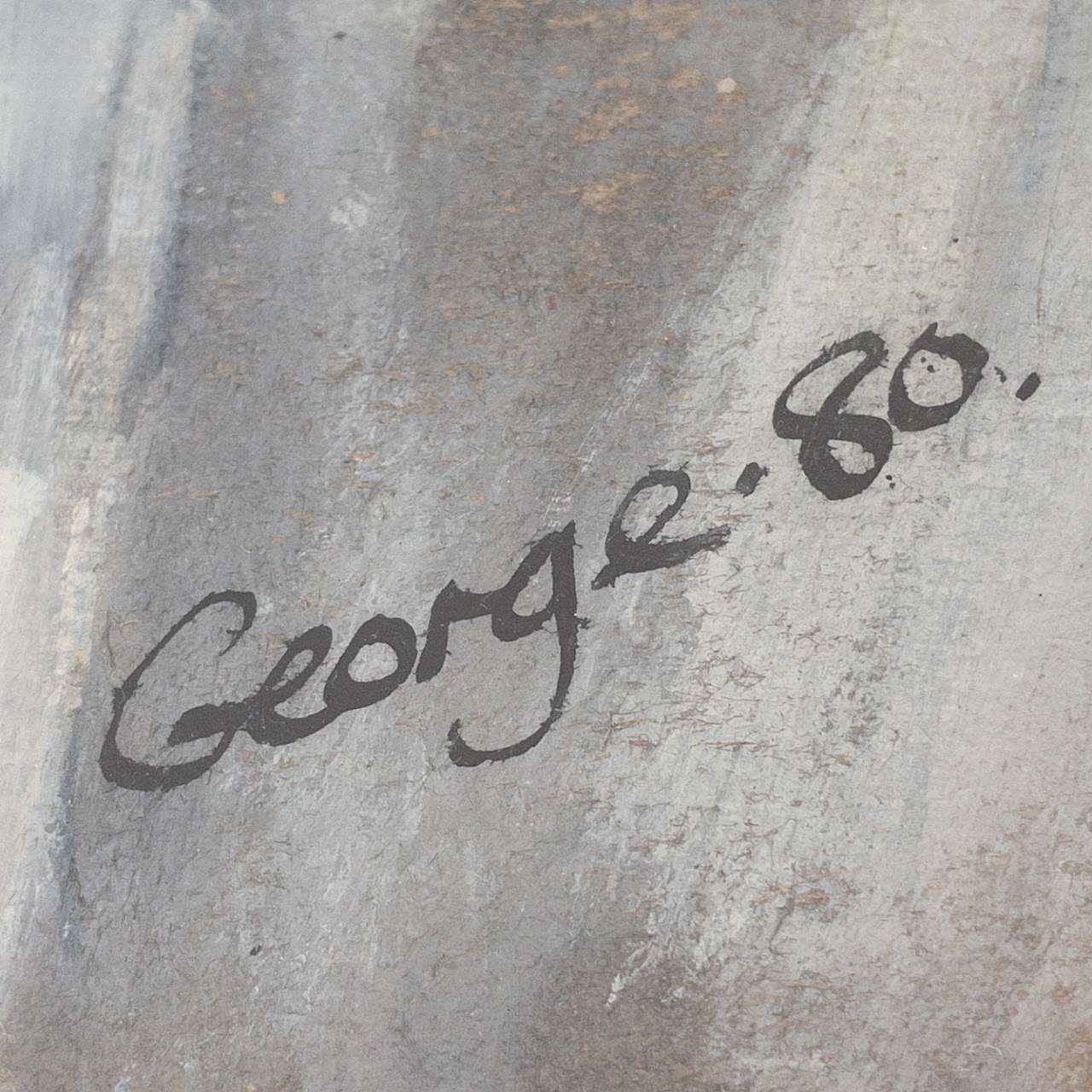 George Signed Portrait of a Man With Pipe