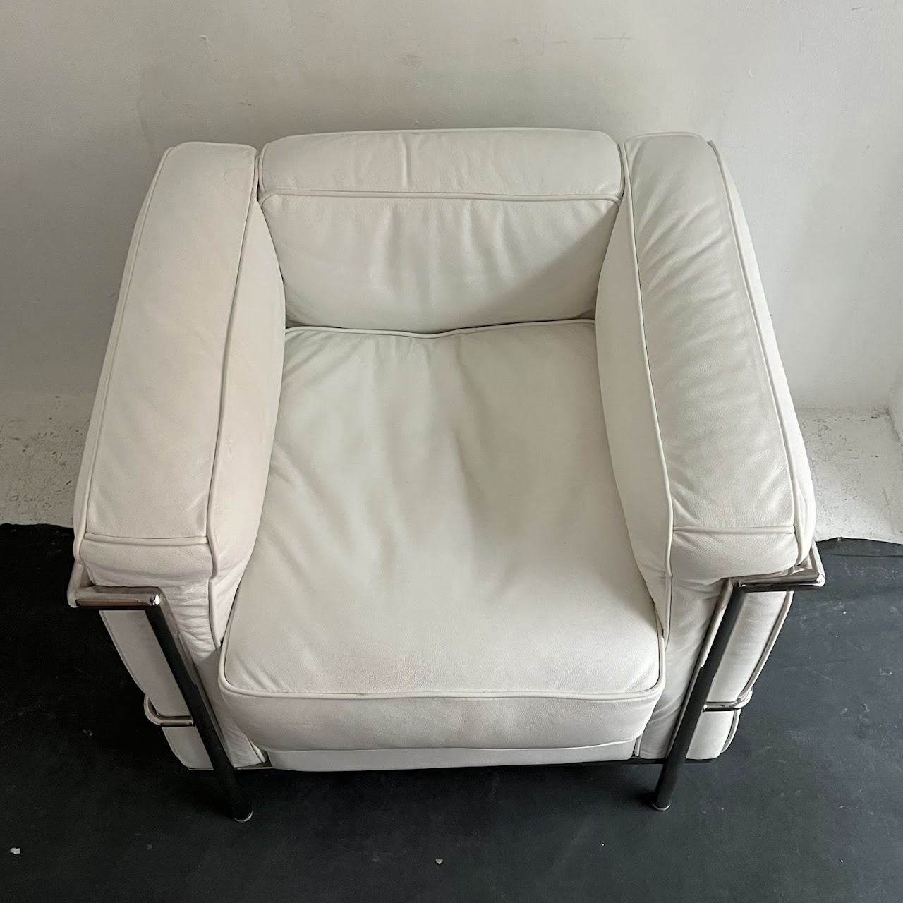 Corbusier LC2 Style Chair and Ottoman