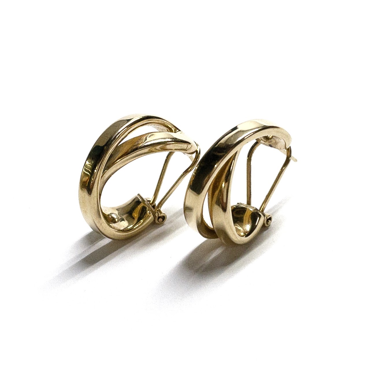 14K Gold Twisted Hoop Earrings